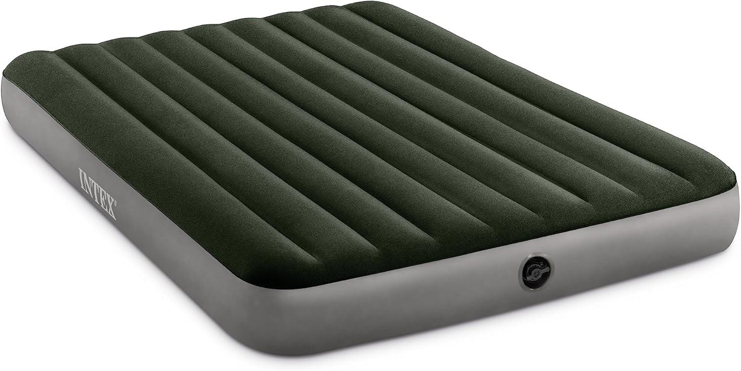 Intex Queen Dura-Beam Prestige Airbed with Battery Pump, 10" Thick