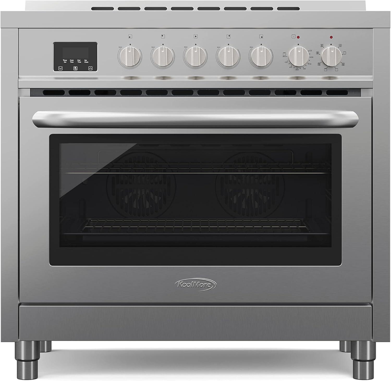 36 in. Professional Electric range Stainless Steel with Legs, 4.3 cu.ft. KM-FR36EE-SS