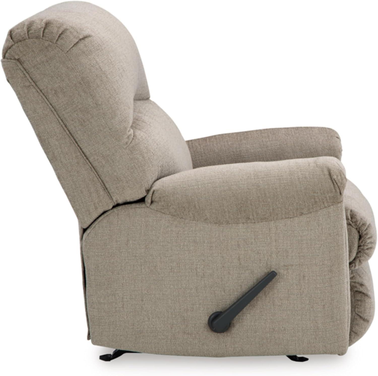 Taupe Metal Frame Ultra-Soft Upholstery Rocker Recliner