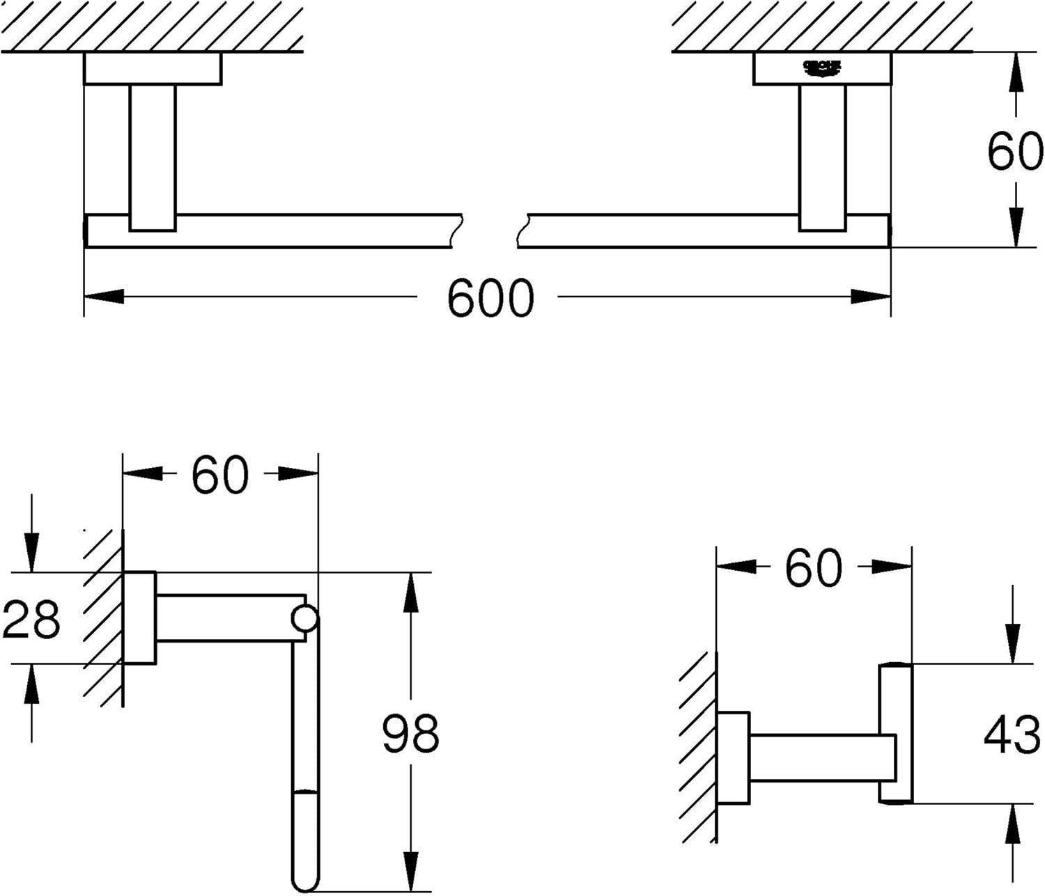 Essentials 3 Piece Bathroom Hardware Set