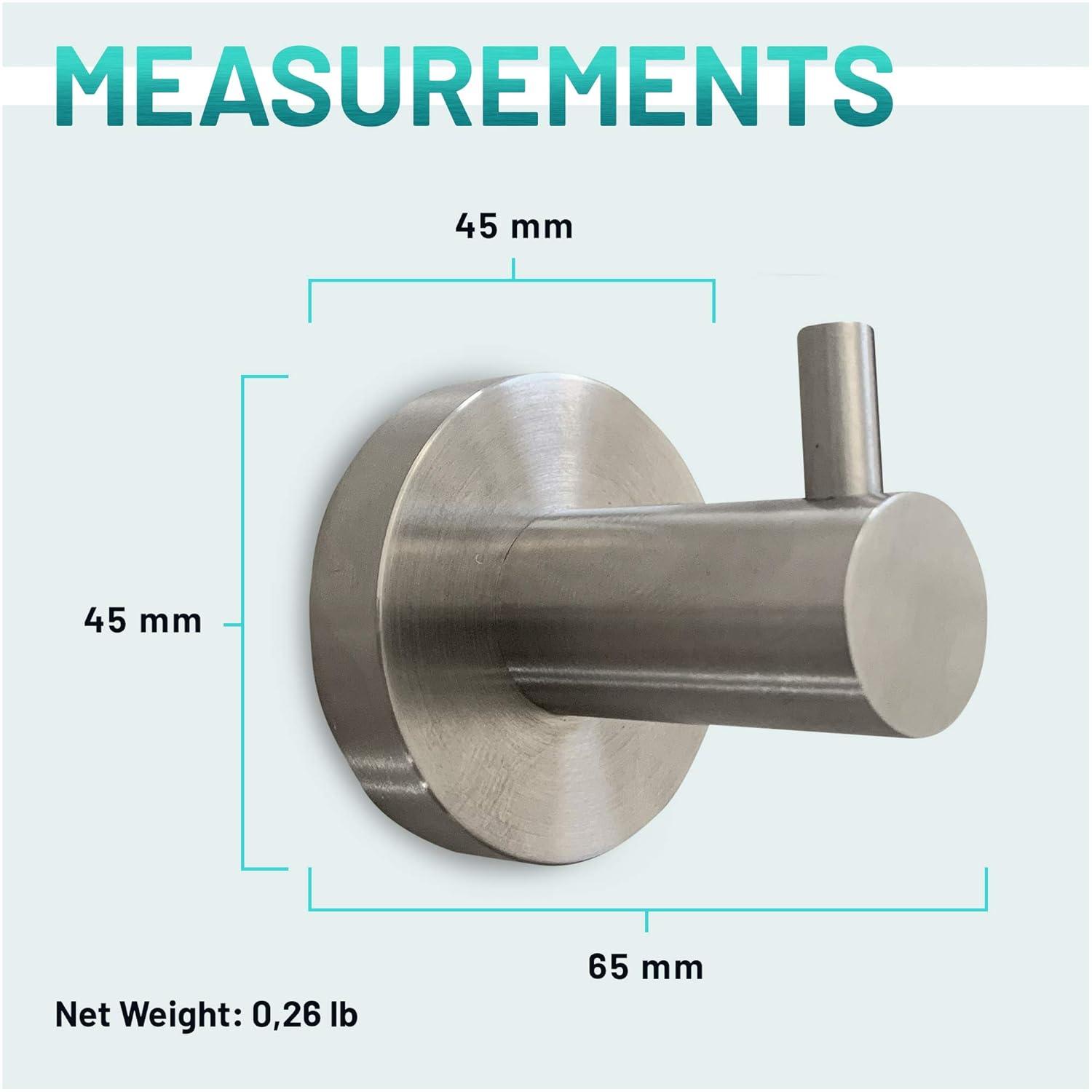 Brushed Nickel Towel Hooks for Bathroom Wall Mounted - Stylish and Durable Modern Hand Towel Hooks for Bathrooms - Rust-Proof Towel Hooks for Shower - Bathroom Towel Hooks