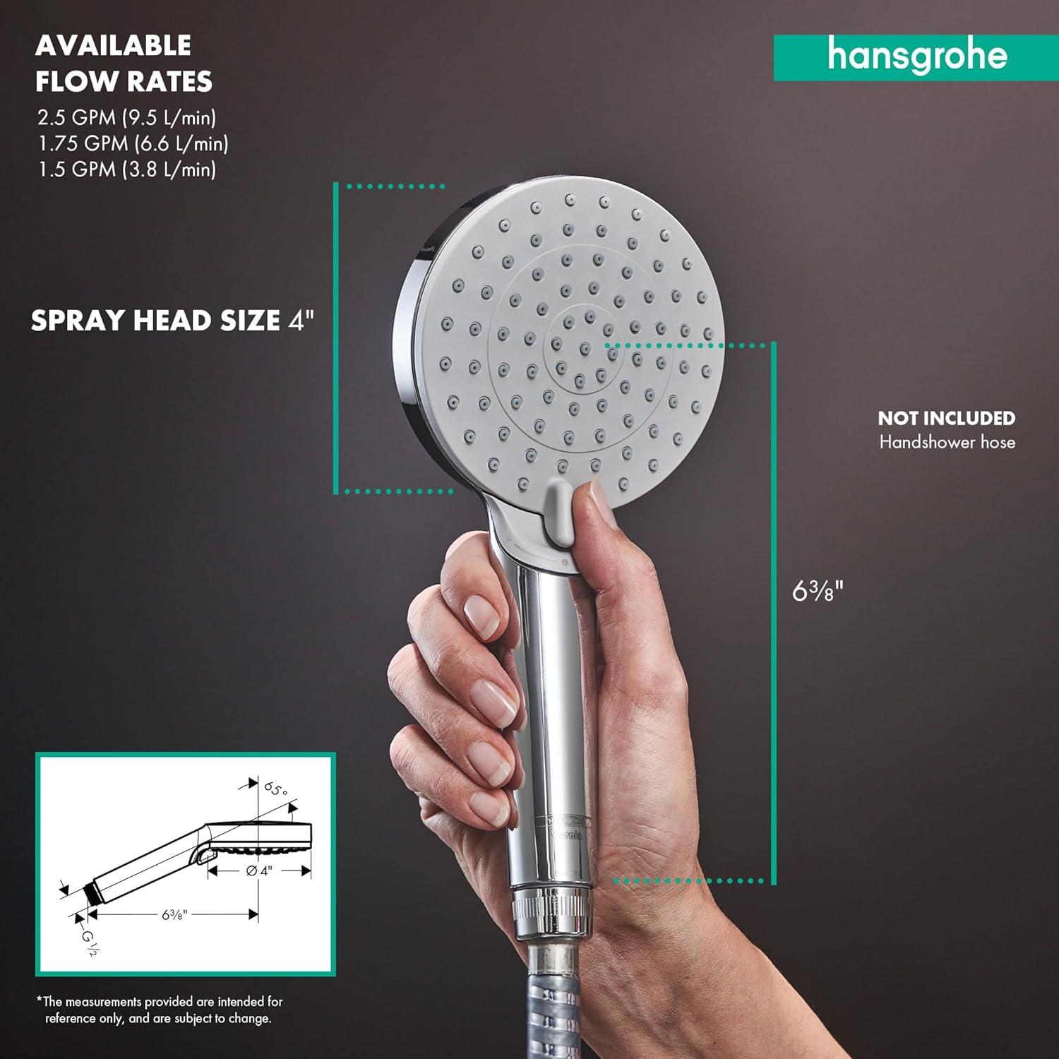 Transitional Matte Black 4" Handheld Multi-Jet Showerhead