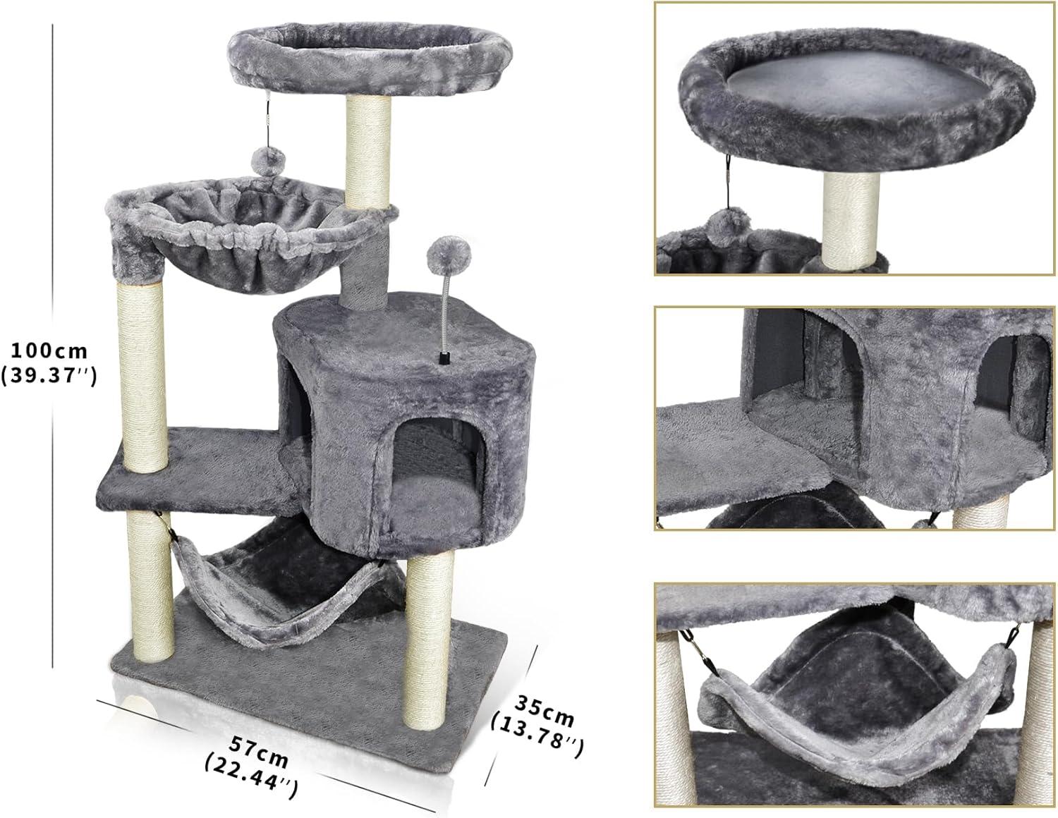 Tucker Murphy Pet™ Cat Tree With Condo, Scratching Posts & Hanging Ball For Kittens And Medium Breeds