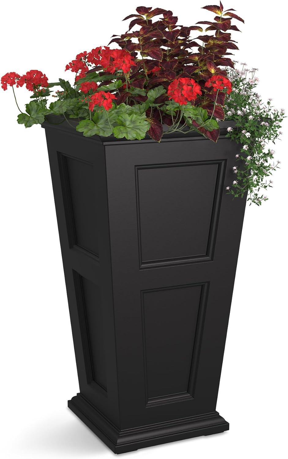 Fairfield Classic Black 40" Tall Polyethylene Outdoor Planter