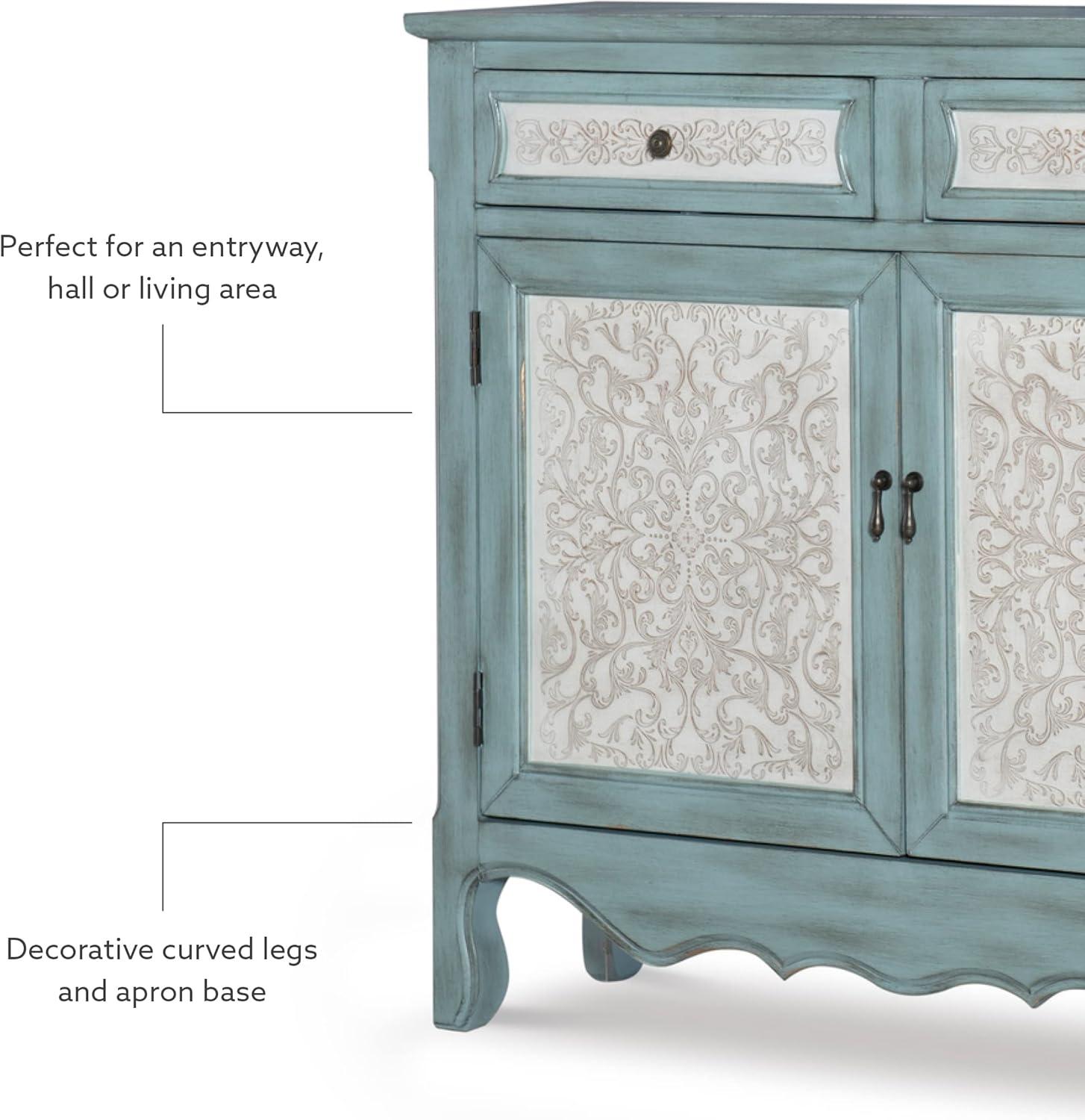 Powell Antique Console, Blue/White