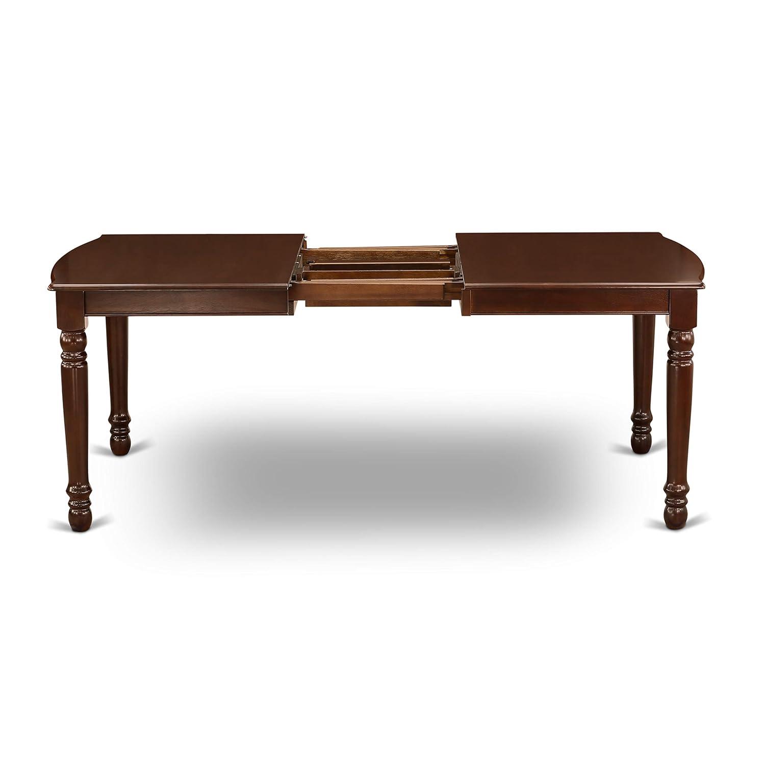 East West Furniture Dover 9-piece Wood Kitchen Table Set in Mahogany