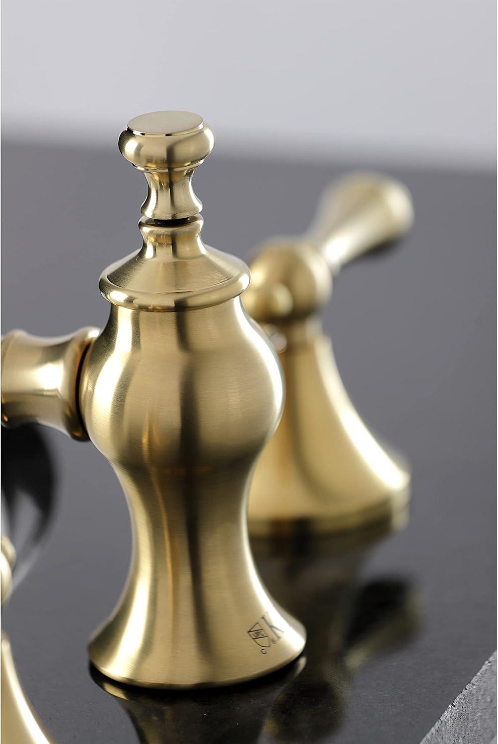 Vintage 8'' Brushed Brass Widespread Bathroom Faucet