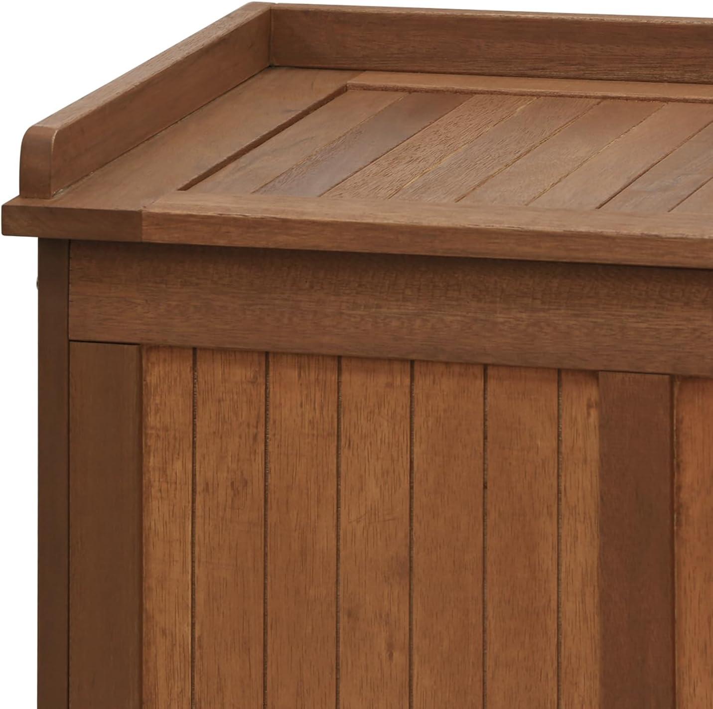 Natural Hardwood Outdoor Storage Deck Box