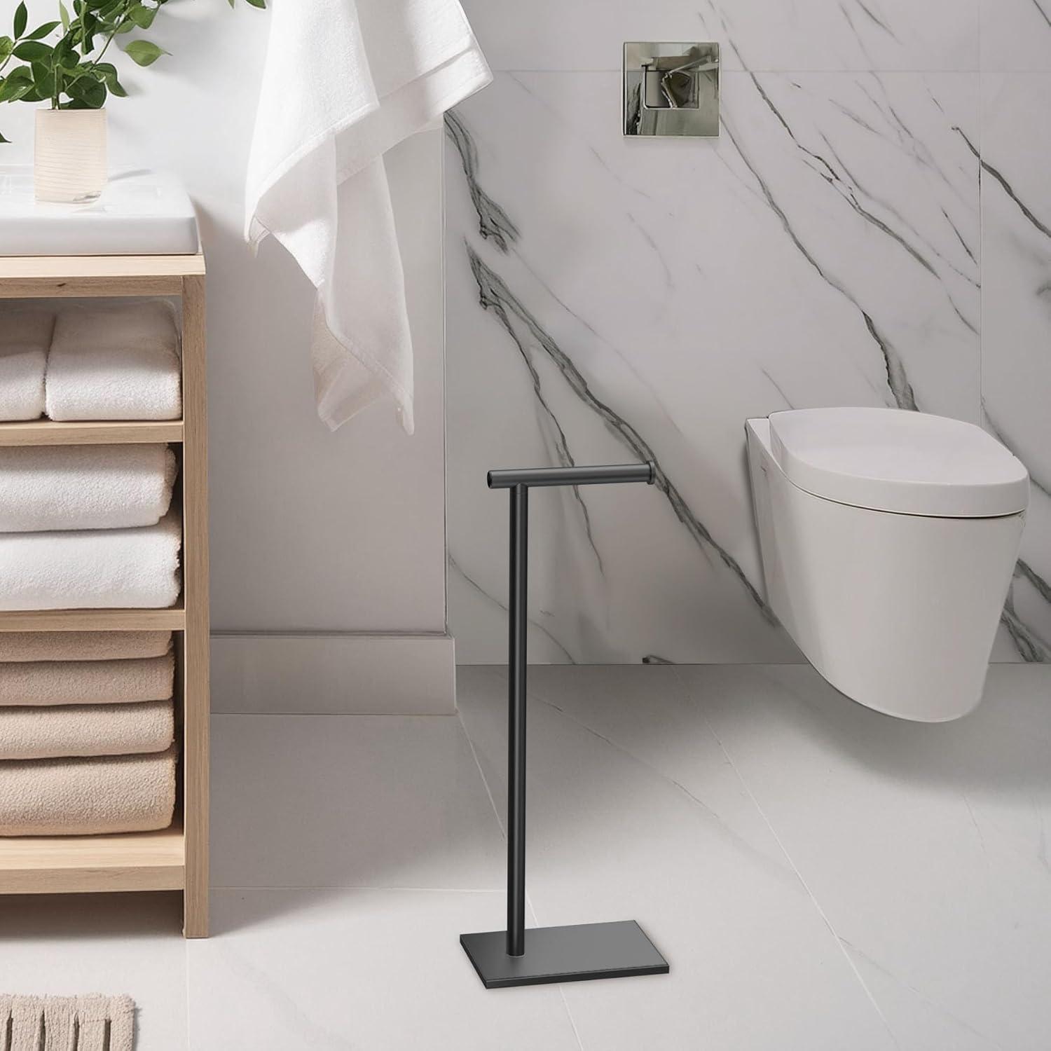 Latitude II Free Standing 22.25"H Toilet Paper Holder with Weighted Base | Toilet Paper Roll Holder Stand