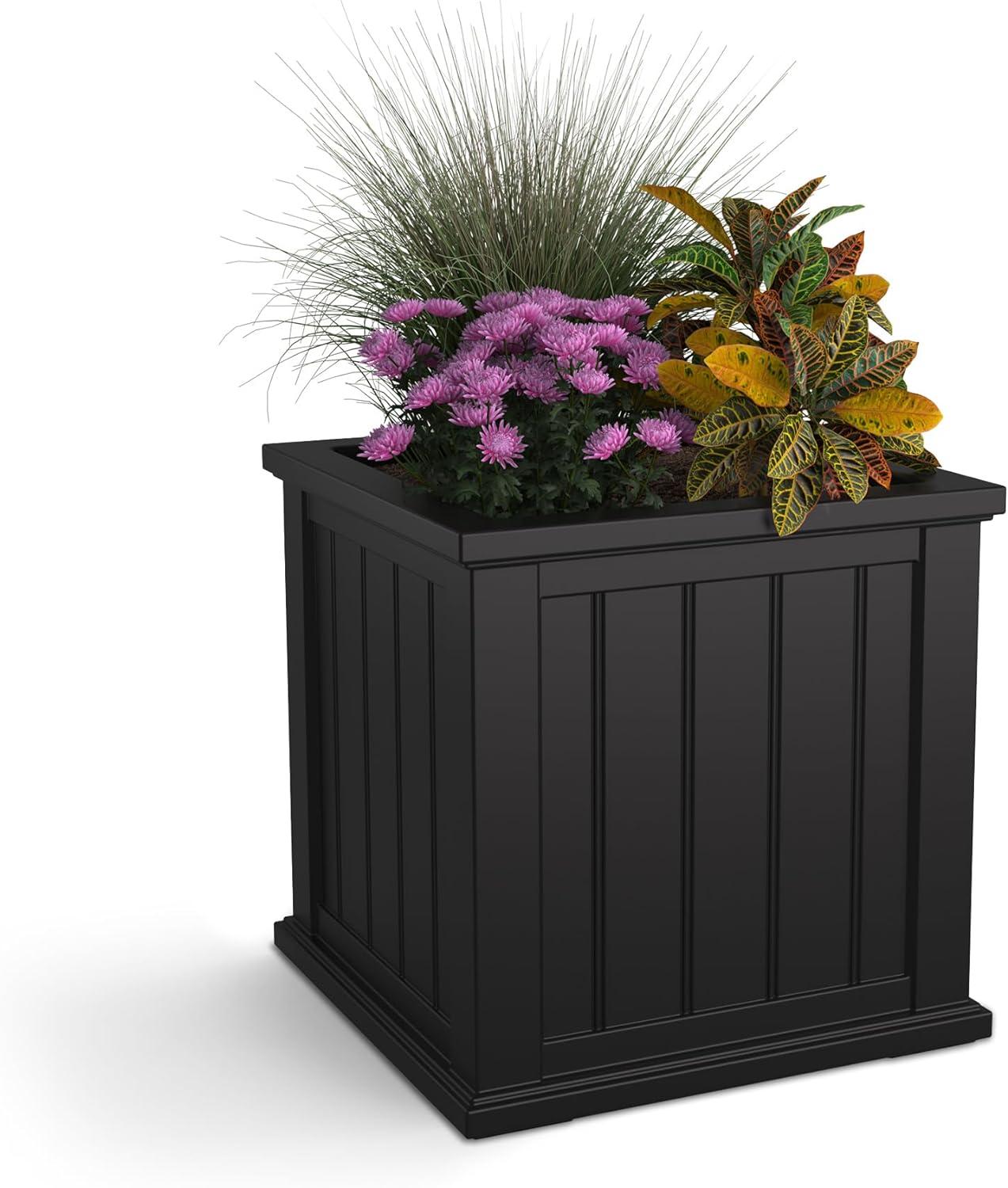 Mayne Cape Cod 36" x 11" x 10.8" Rectangle Graphite Grey Self-Watering Polyethylene Window Box Planter