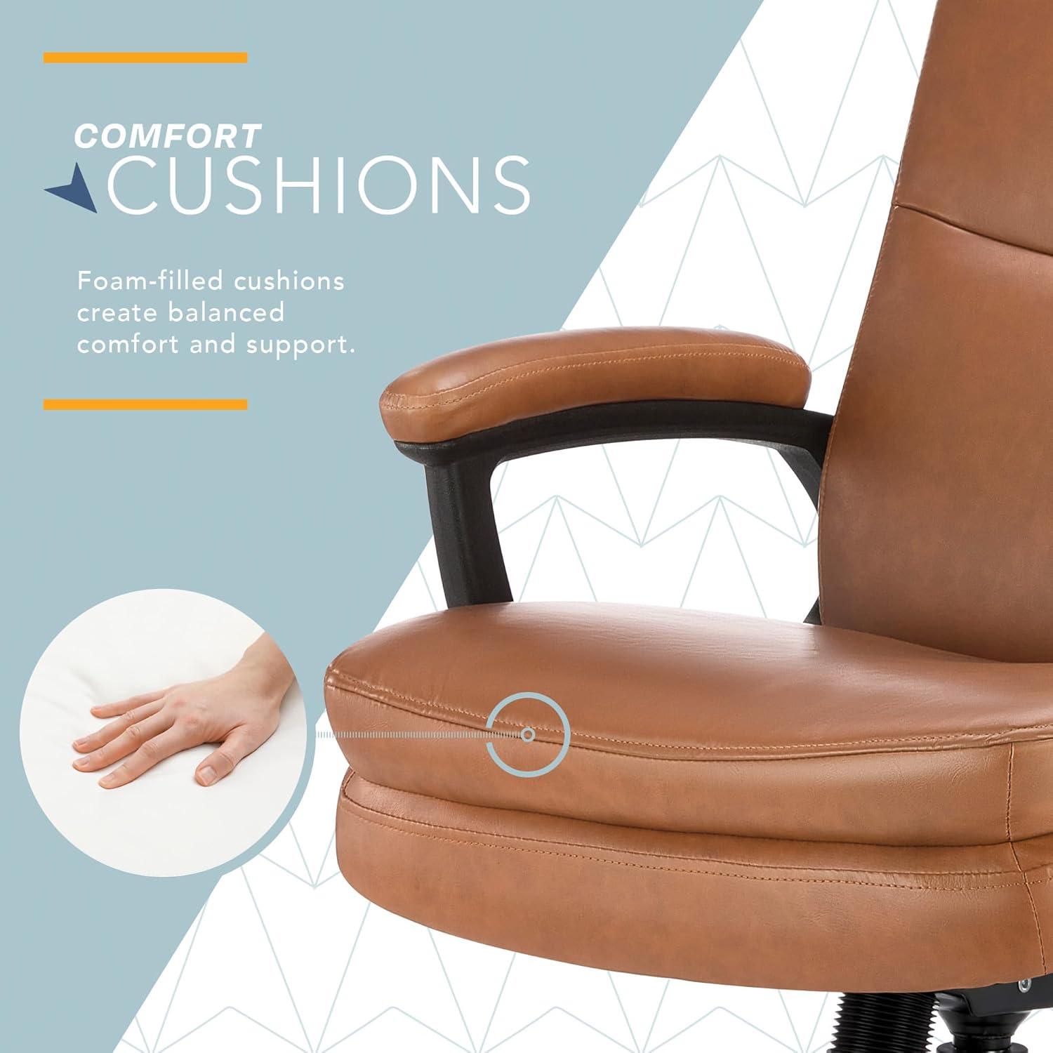 CLICK365 Click365 Classic Comfort Executive Office Chair, Ergonomic Mid-Back, Double-Layer Seat Cushion