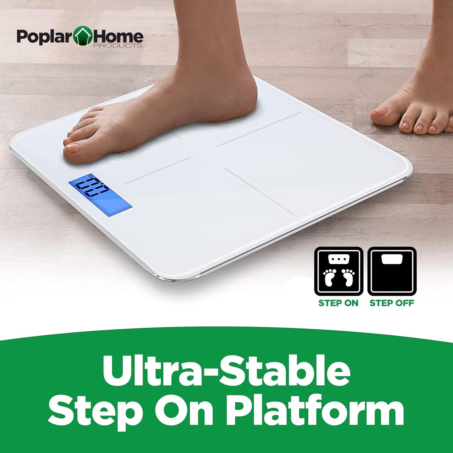 Prominence Home Ultra Thin, White Scale with Easy To Read LCD Display - Auto Step On