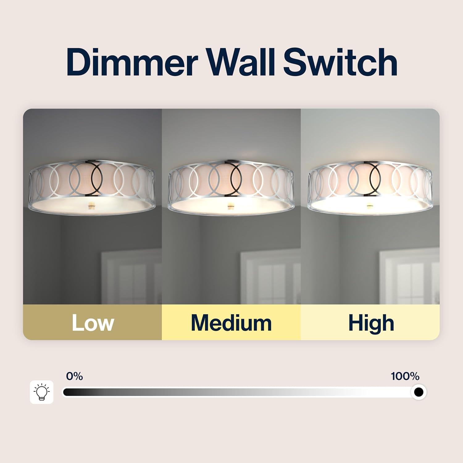 Aubrey 3-Light 15.5" Metal LED Flush Mount, Chrome
