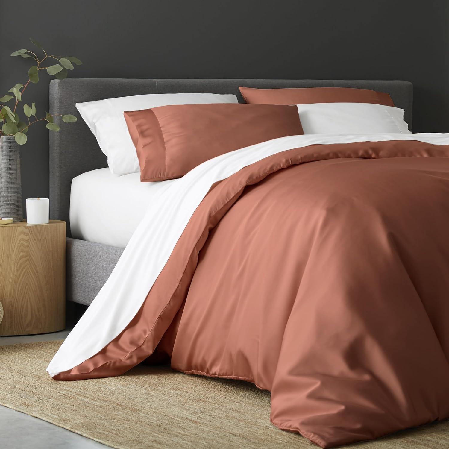 Clay Bamboo Viscose Full/Queen Duvet Cover Set