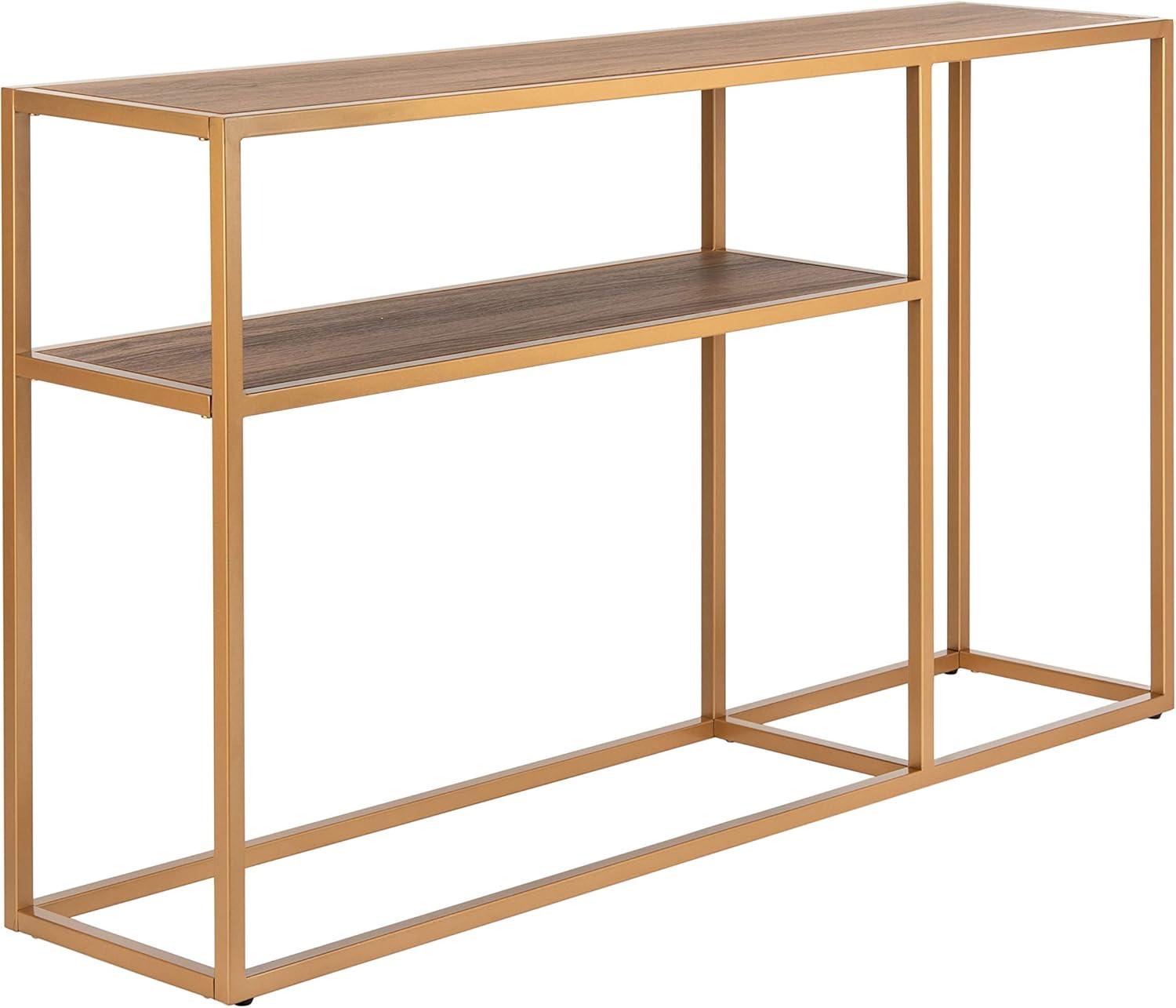 SAFAVIEH Octavia Glam 2-Tier Console Table, Walnut/Gold