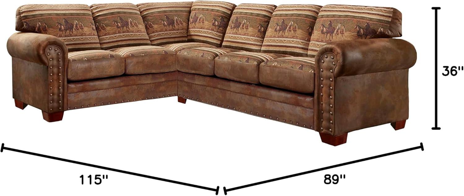 American Furniture Classics, Model 8506-40K Wild Horses Two Piece Living Room Sectional Sofa