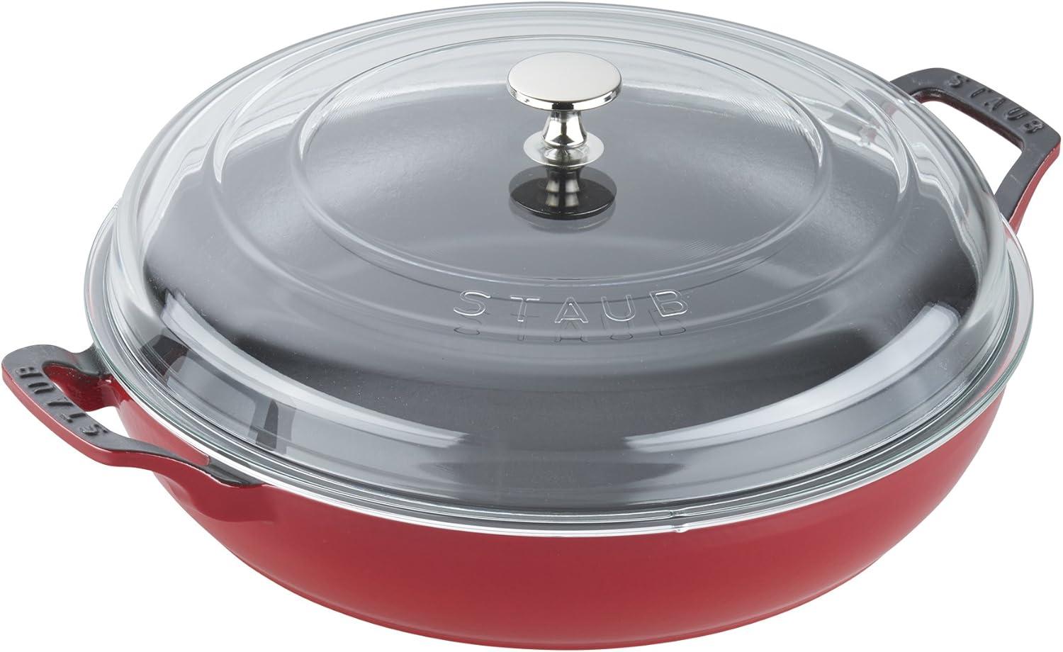 Staub Cast Iron 12-inch Braiser with Glass Lid