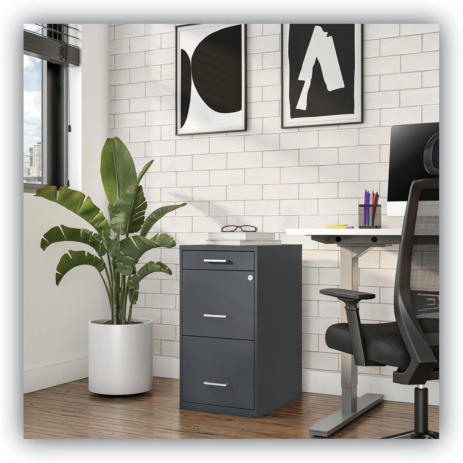 Charcoal Steel 3-Drawer Vertical File Cabinet