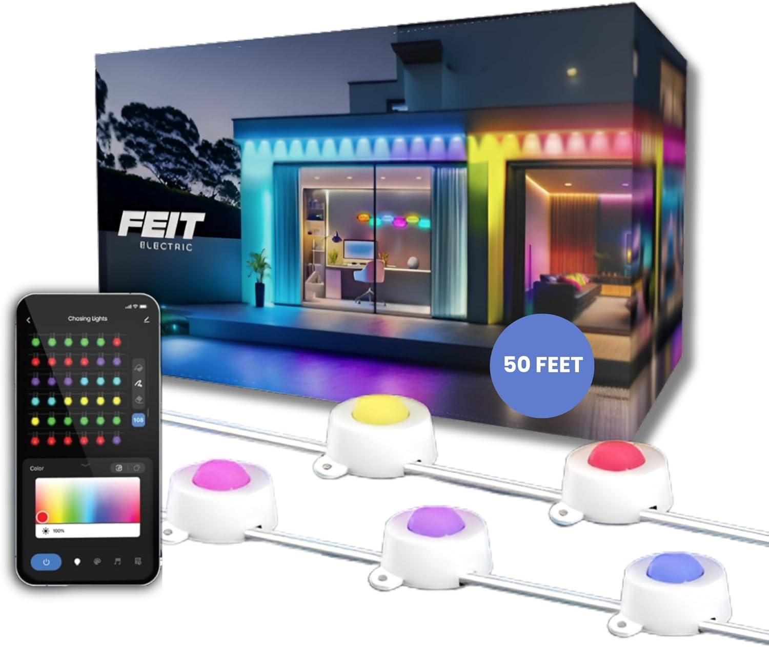 Feit Electric 50FT Smart Color-Changing Outdoor LED String Lights