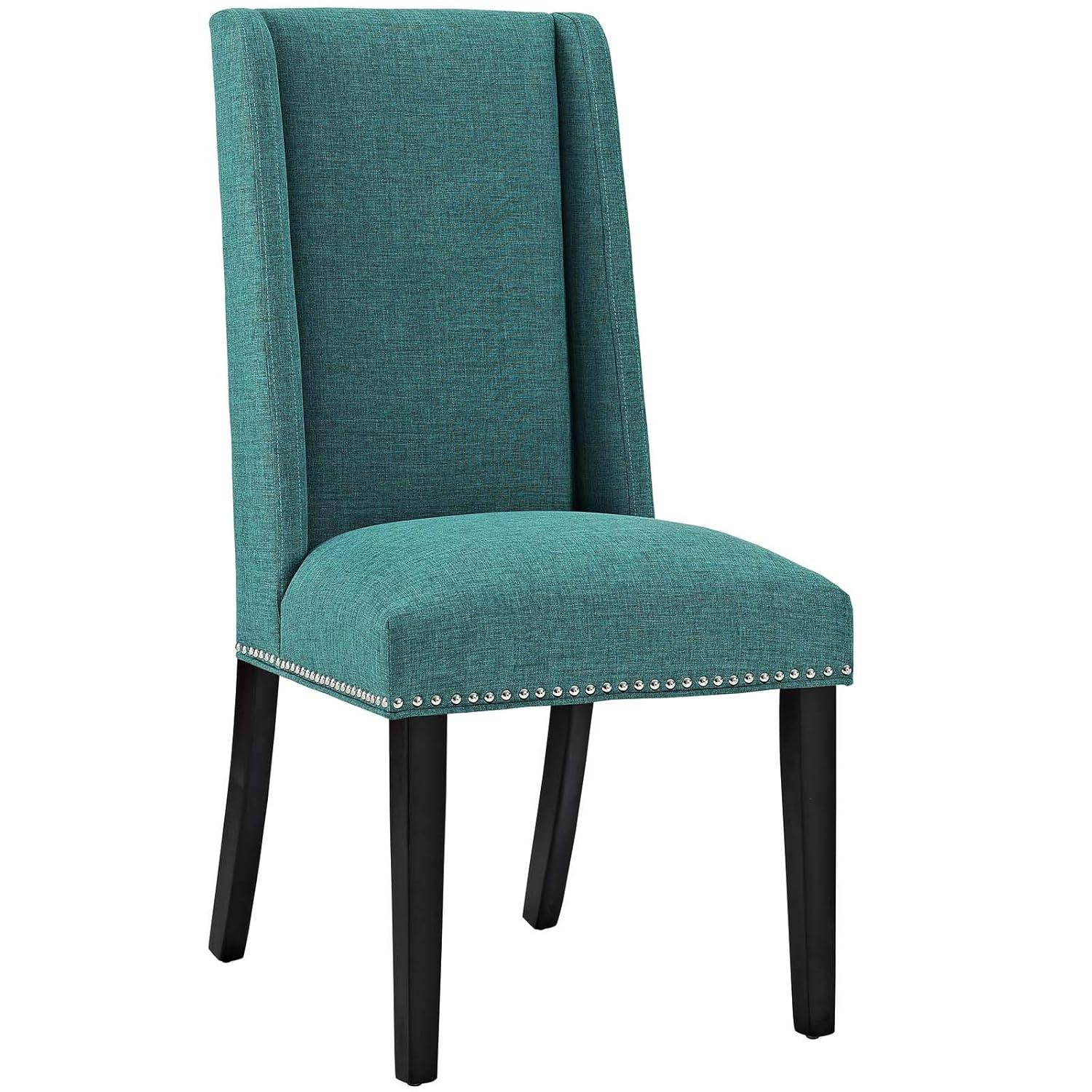 Modway Baron Dining Chair Fabric Set of 4 in Teal