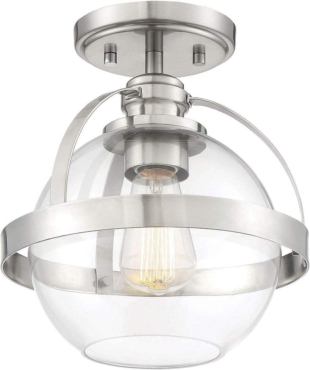 Savoy House Pendleton 1 - Light Semi-Flush Mount in  Satin Nickel