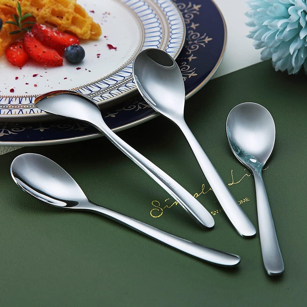 5.5'' Silver Stainless Steel Demitasse Espresso Spoons Set of 6