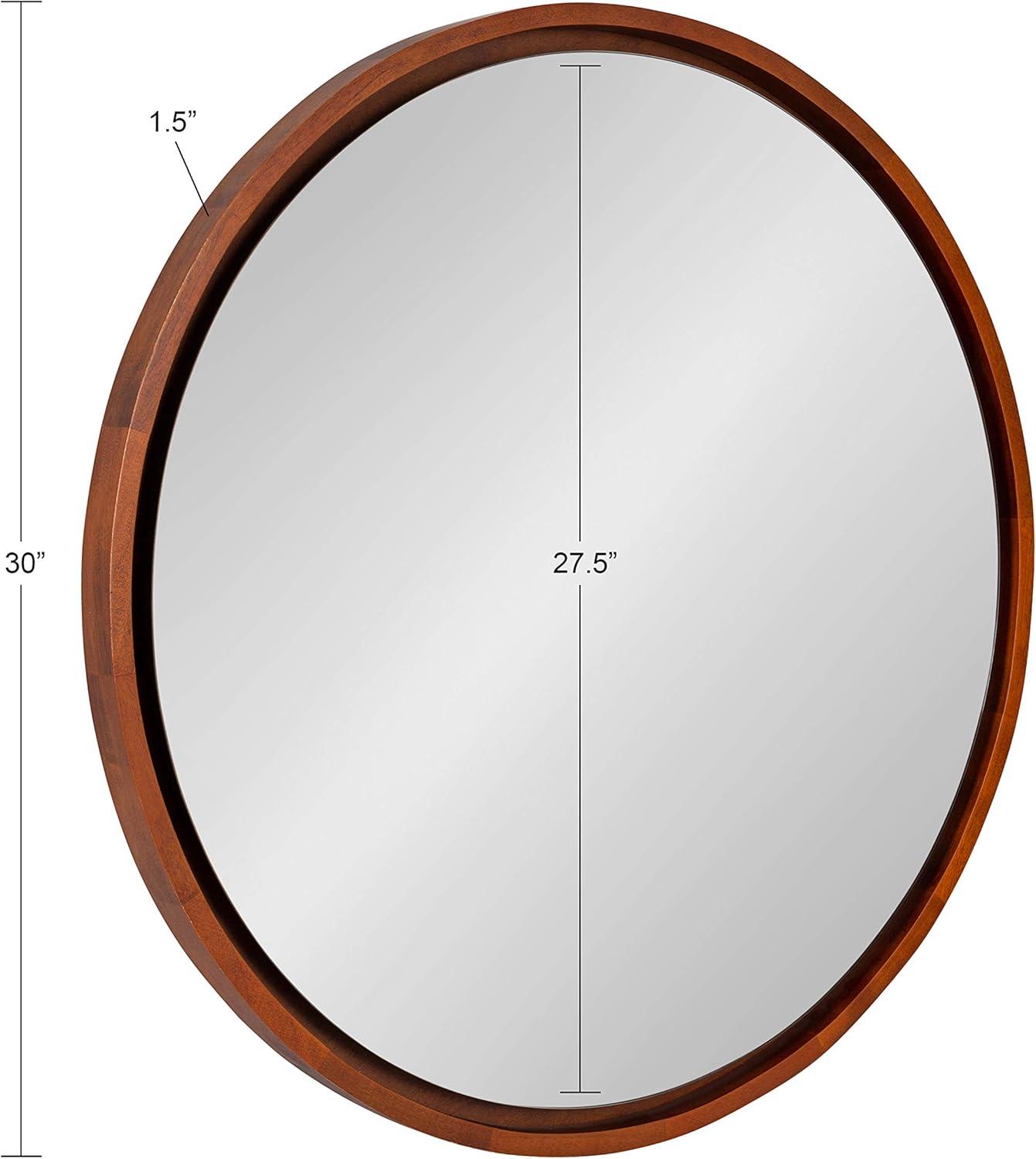 30&#34; Evans Round Wall Mirror Walnut Brown - Kate &#38; Laurel All Things Decor