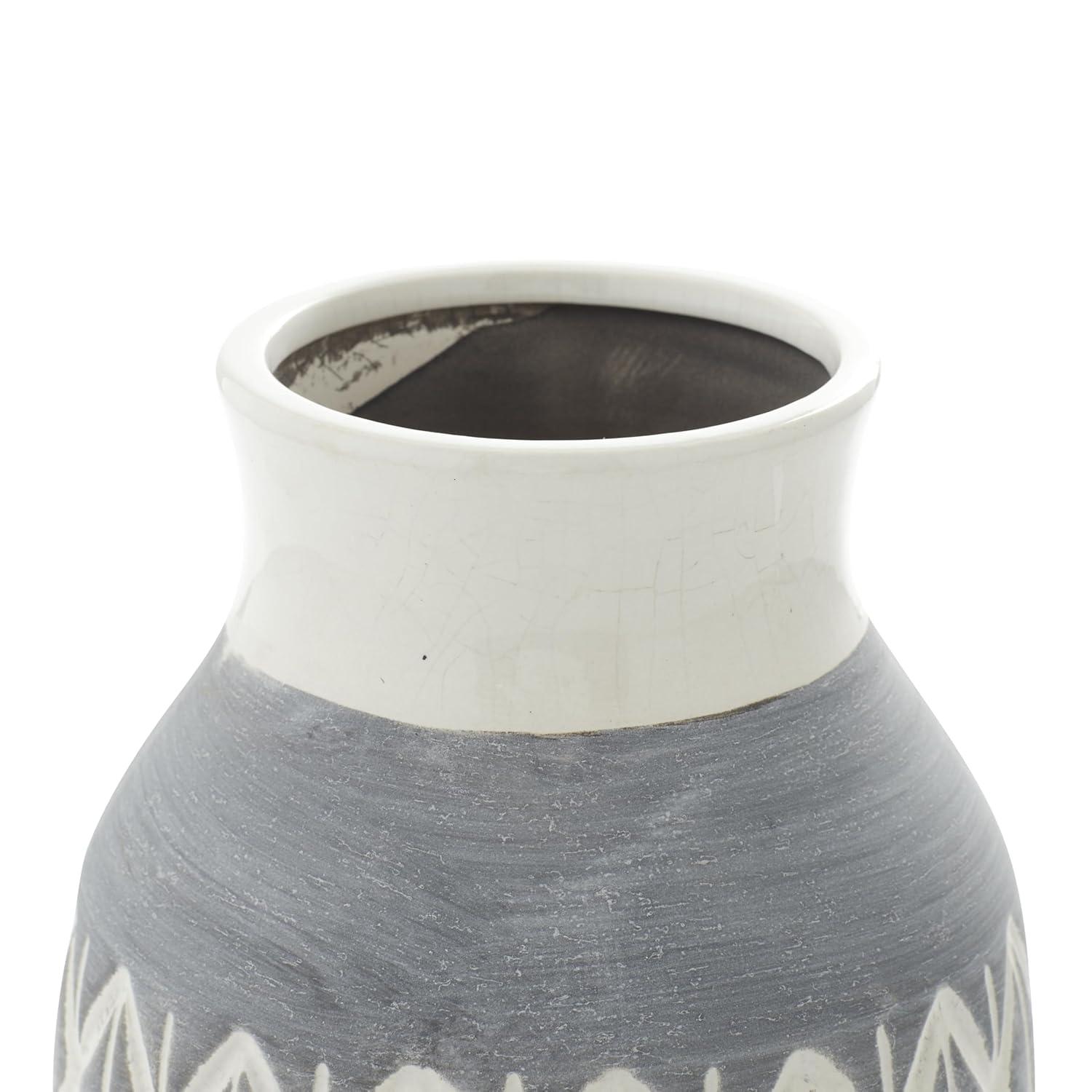 DecMode Jarrón de Cerámica Gris de 14"