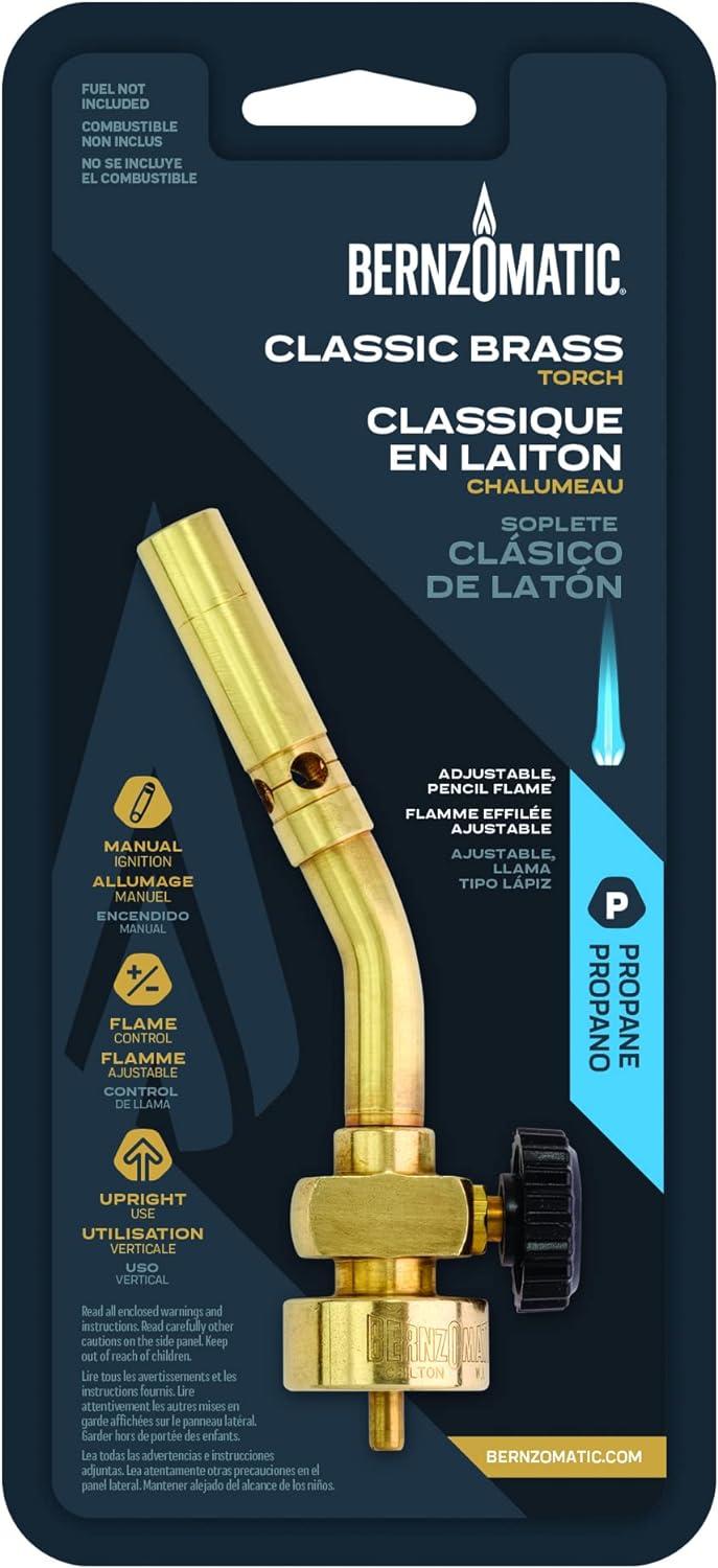 Classic Brass Propane Torch with Adjustable Flame Control