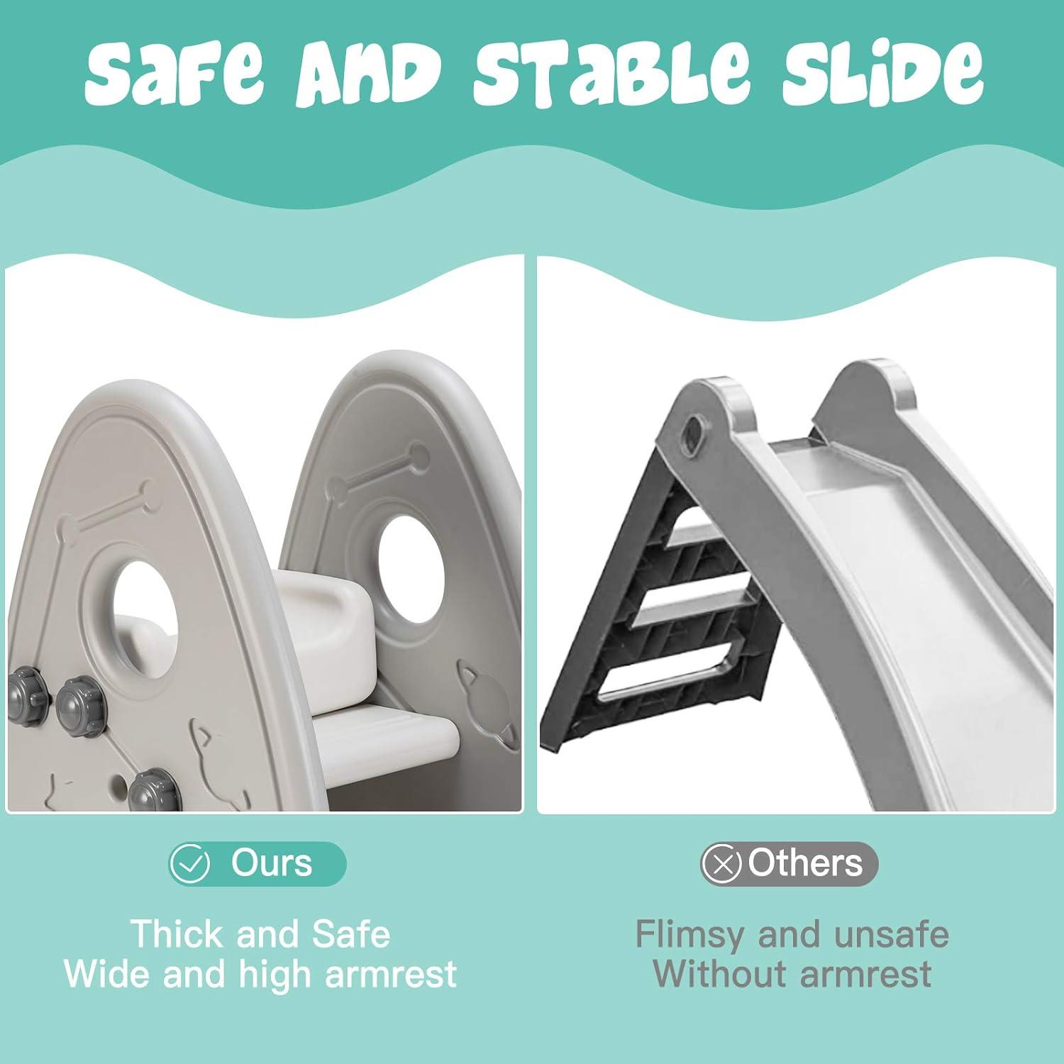 Costway Baby Slide Indoor First Play Climber Slide Set for Boys Girls Gray