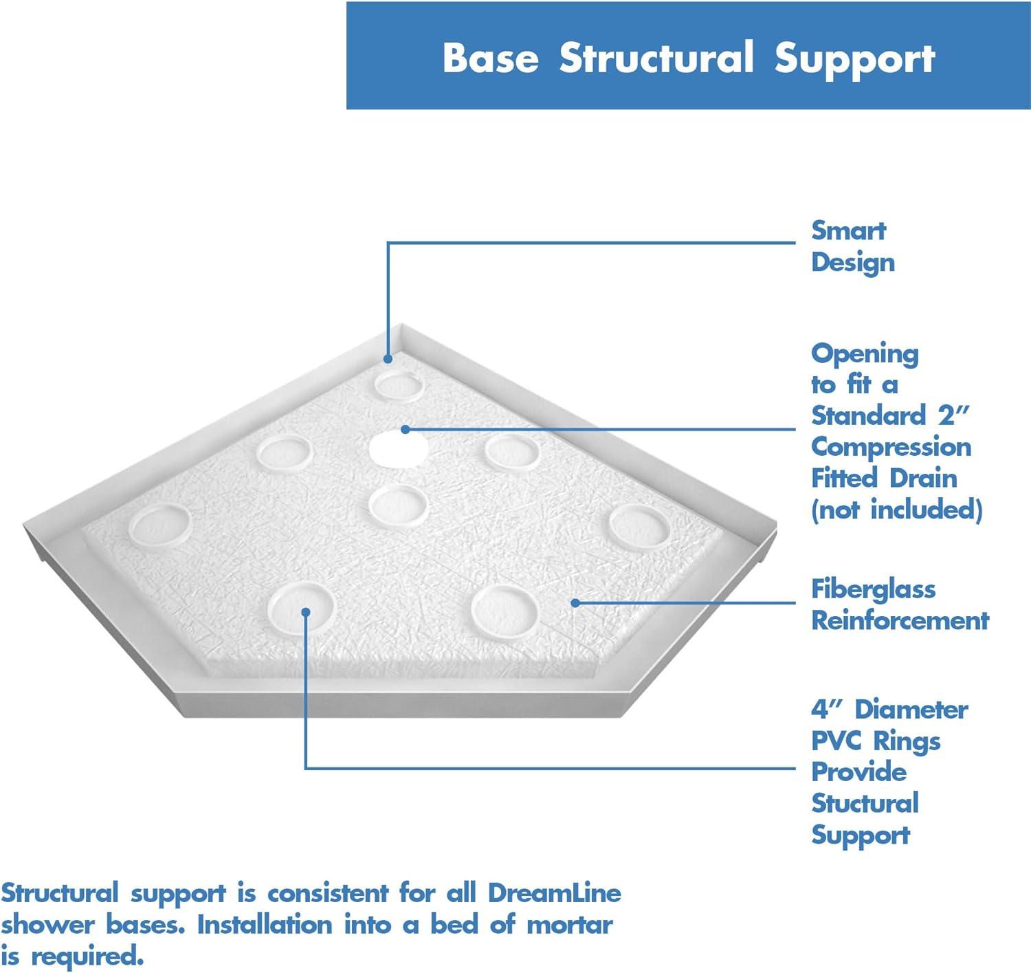 DreamLine Prism 38" W x 38" D x 74.75" H Frameless Neo-Angle Shower Enclosure with Base Included