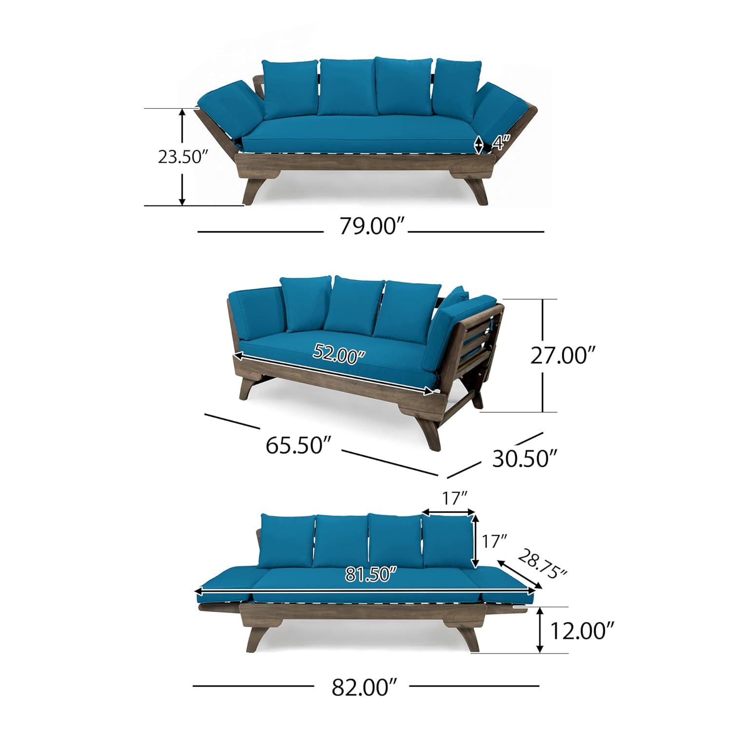 Christopher Knight Home Ottavio Outdoor Daybed with Cushions by  Dark Teal 3