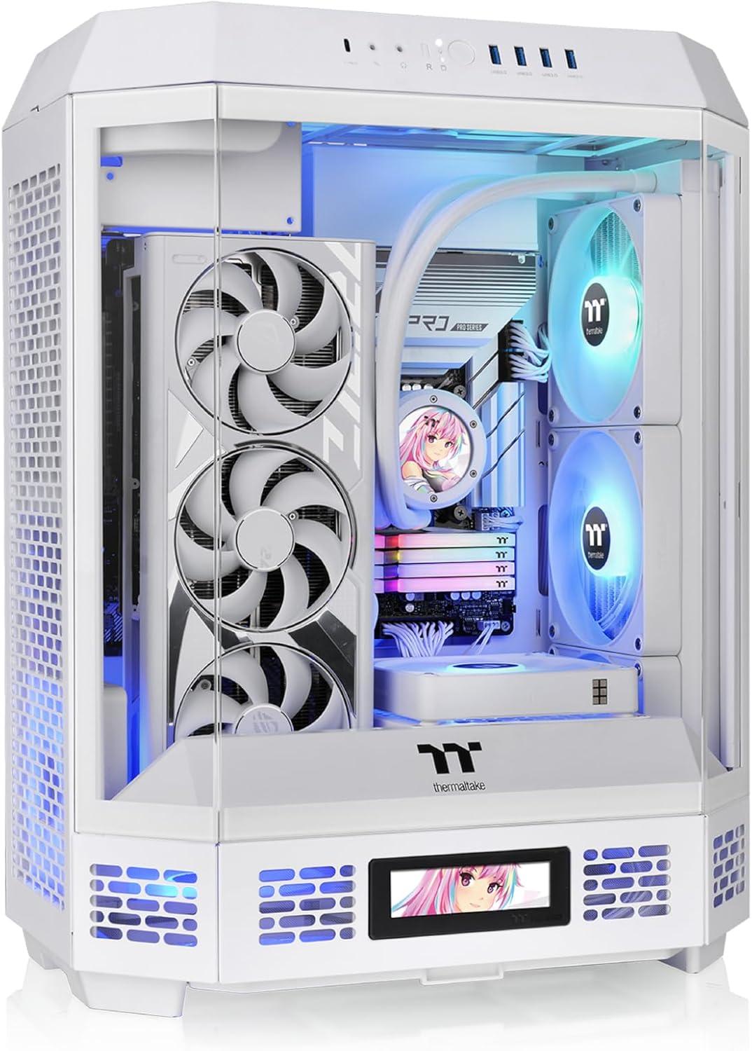 Snow White Mid Tower ATX Case with Tempered Glass Panels