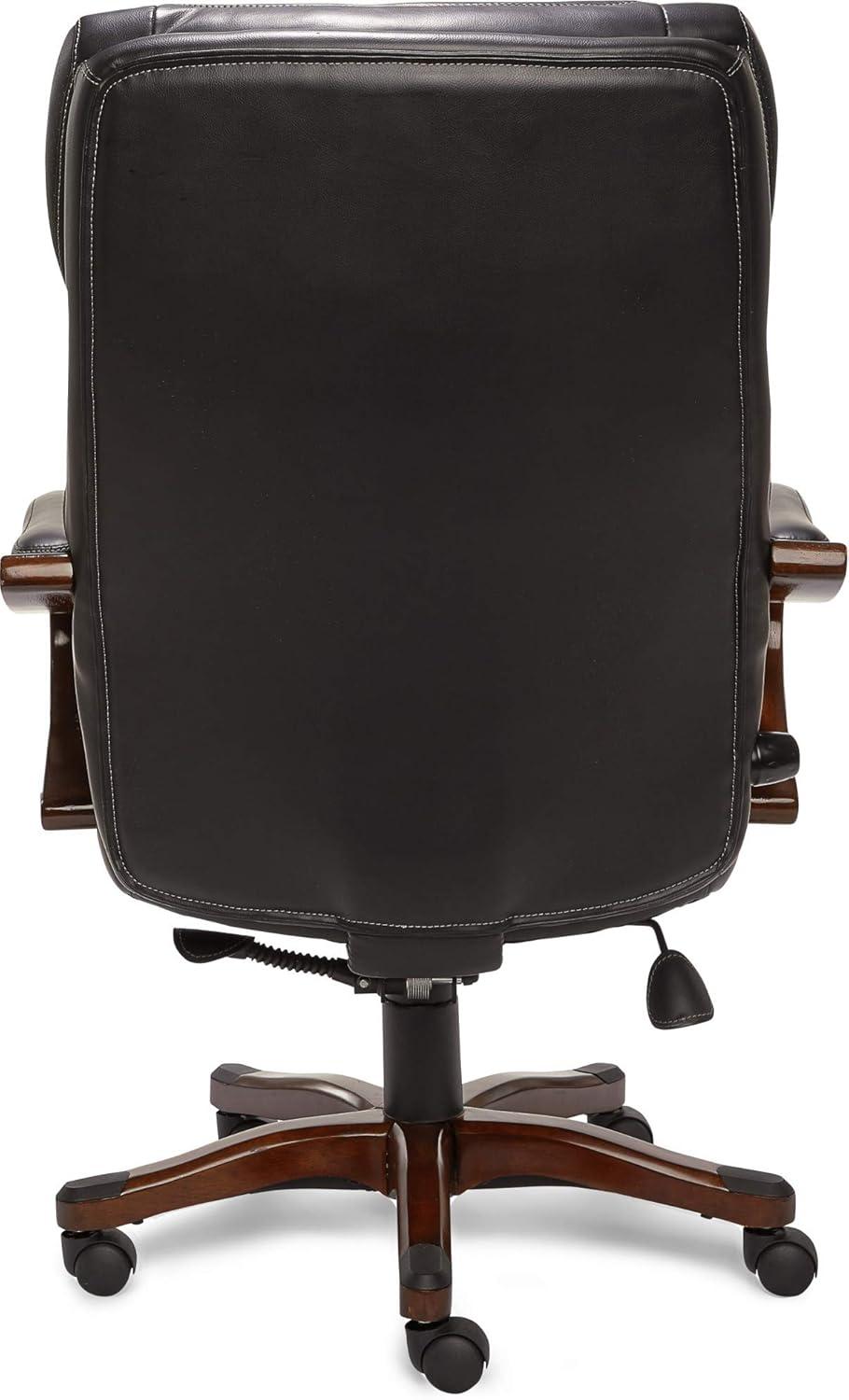 Ergonomic High-Back Swivel Executive Chair in Black Bonded Leather