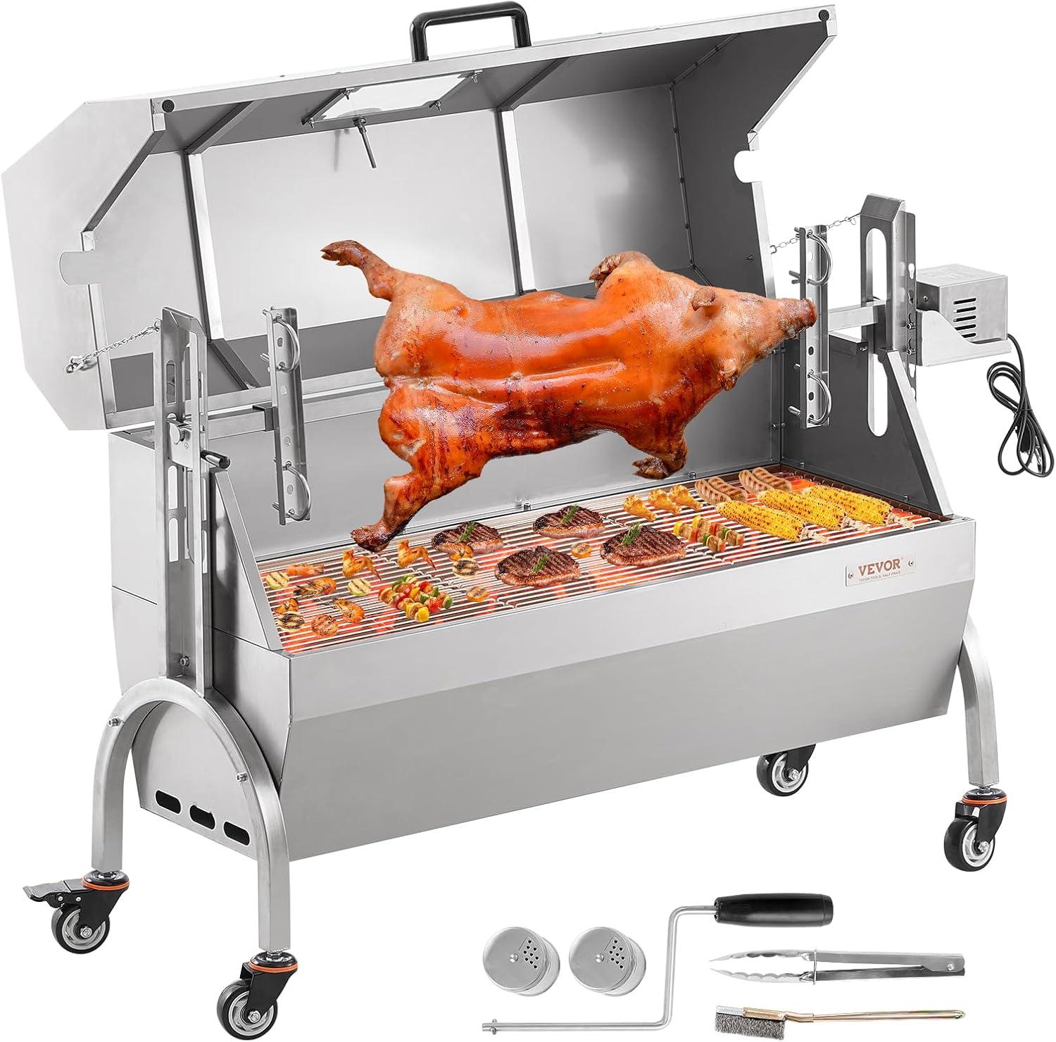 Roaster Spit Rotisserie BBQ Grill Pig Lamb Chicken Roaster 52W 198LBS