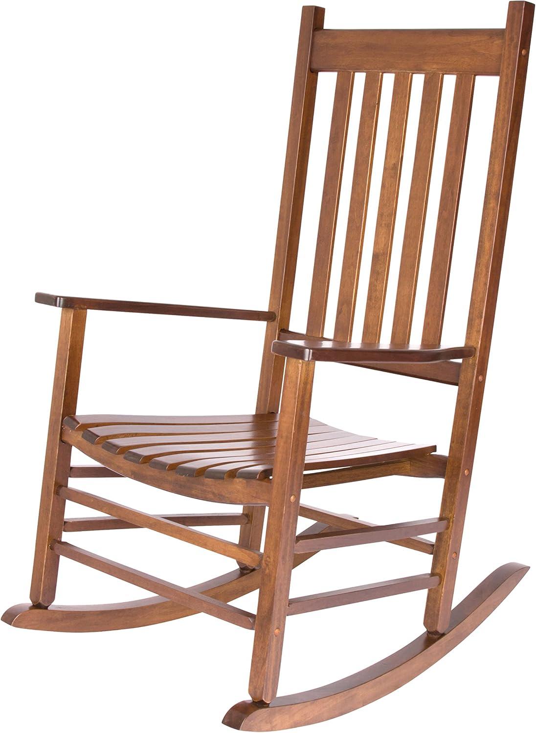 East Coast Style Hardwood Rocking Chair in Sleek Brown Finish