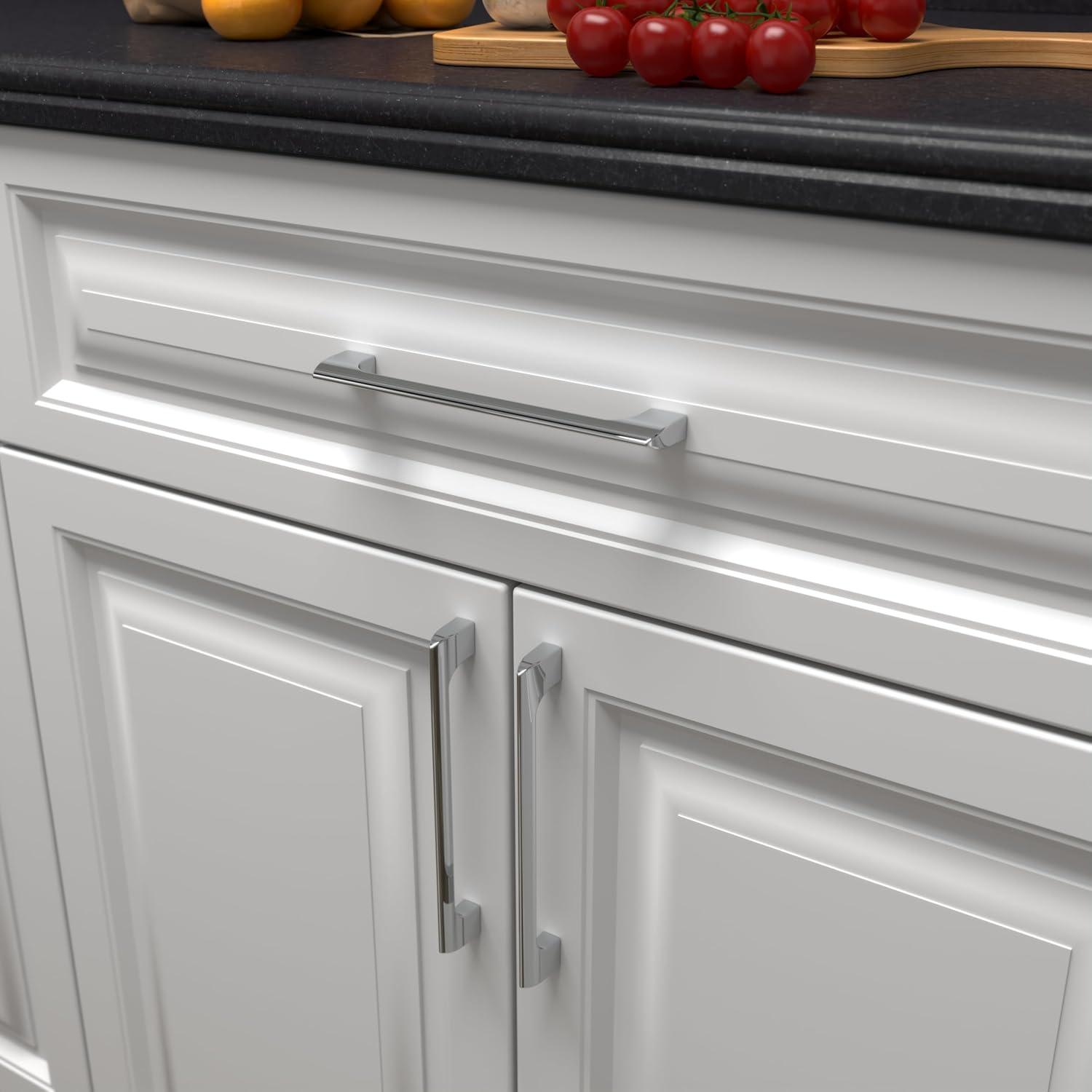 Hickory Hardware H076702-CH-10B 128 mm CC Forge Cabinet Pull, Polished Chrome - Pack of 10