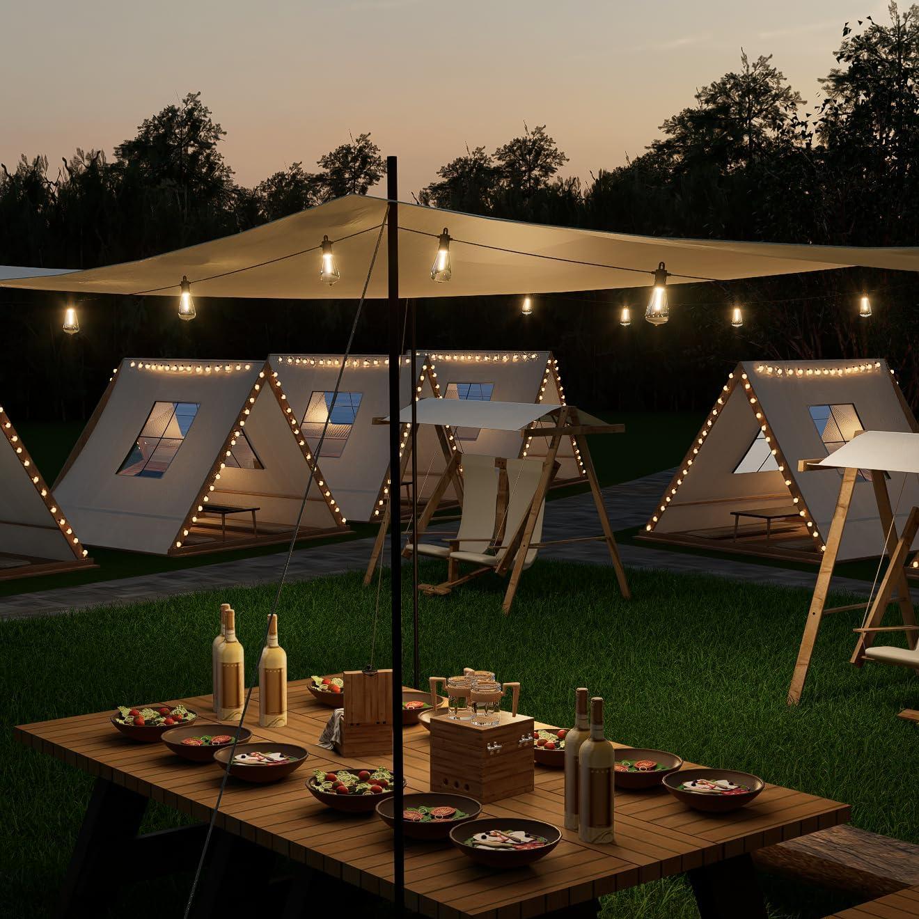 Arlmont & Co. Arlmont & Co. LED Outdoor String Lights 100FT Patio Lights With 52 Shatterproof ST38 Vintage Edison Bulbs