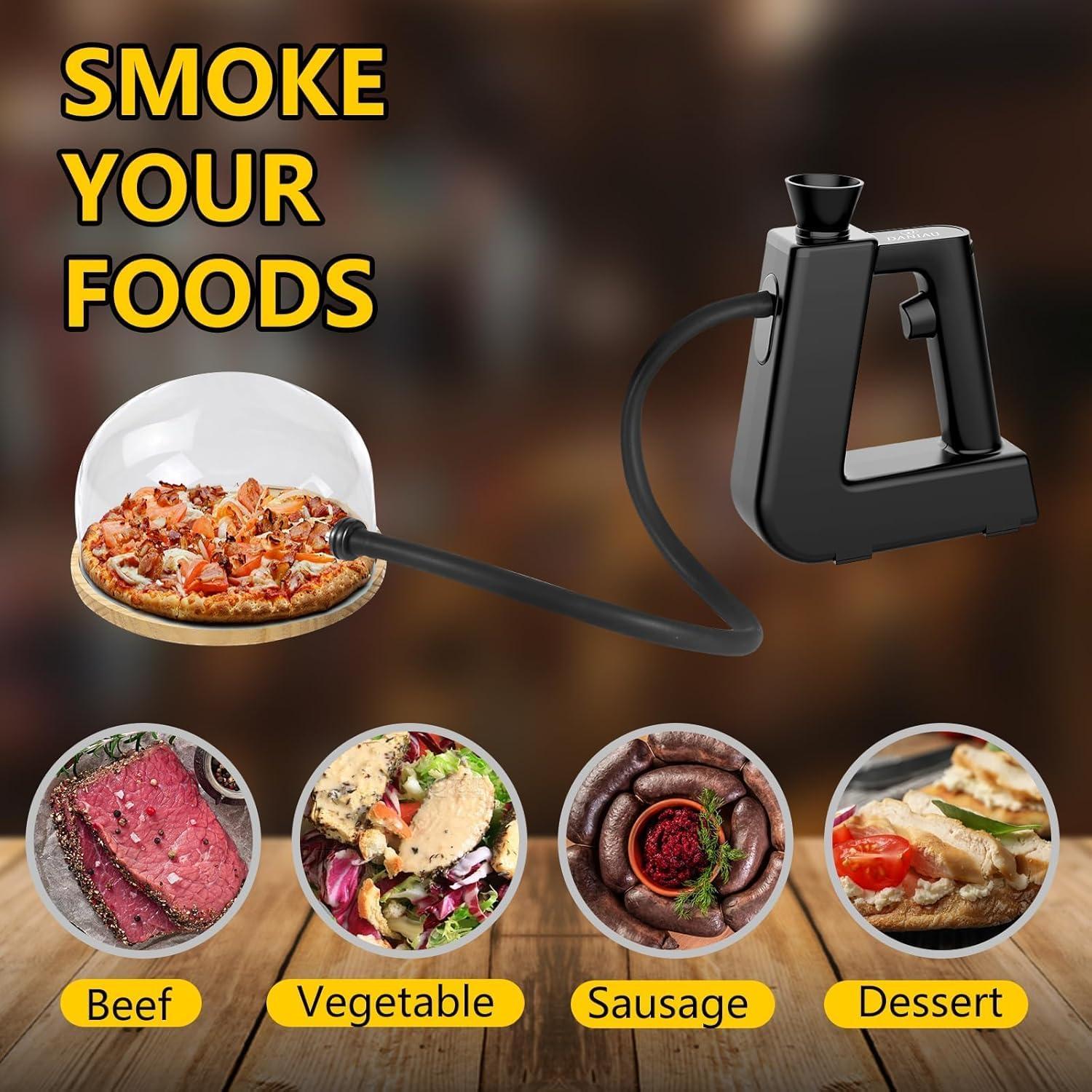 Black Electric Handheld Cocktail Smoker Kit with Wood Chips