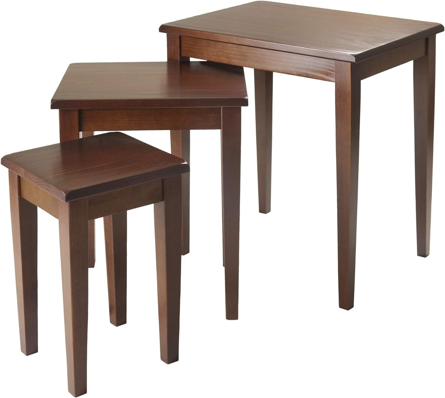 Walnut Wood 3-Piece Rectangular Nesting Tables