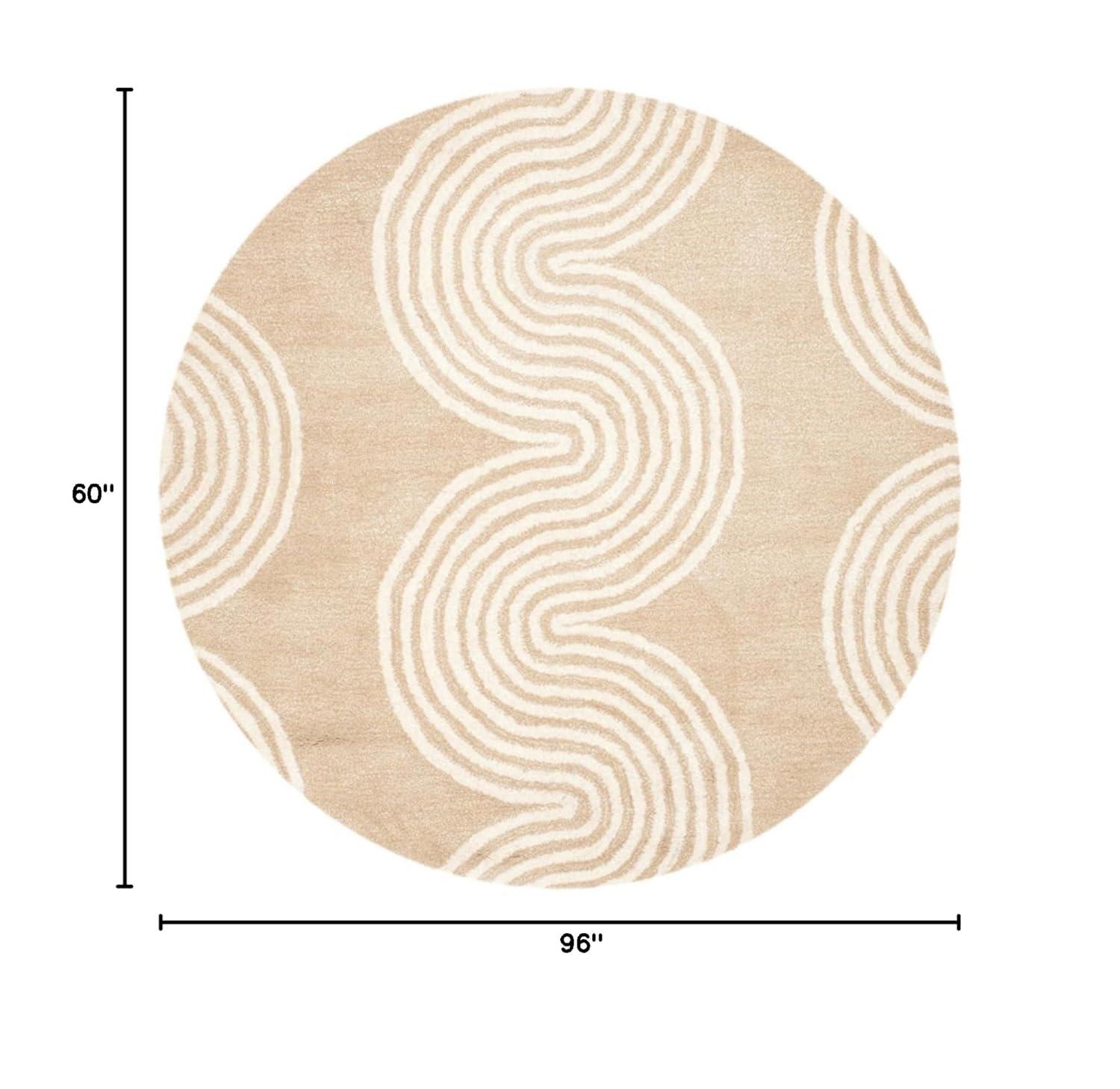 SAFAVIEH Chatham Jasmyn Geometric Wool Area Rug, Beige/Ivory, 5' x 8'