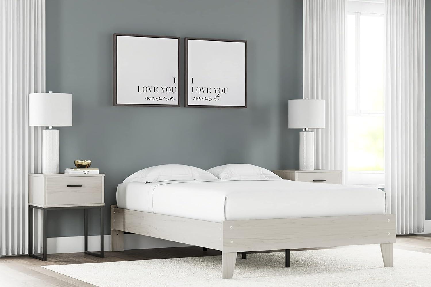 Full Piperton Platform Bed Black - Signature Design by Ashley: Modern Style, MDF Frame, No Box Spring Needed