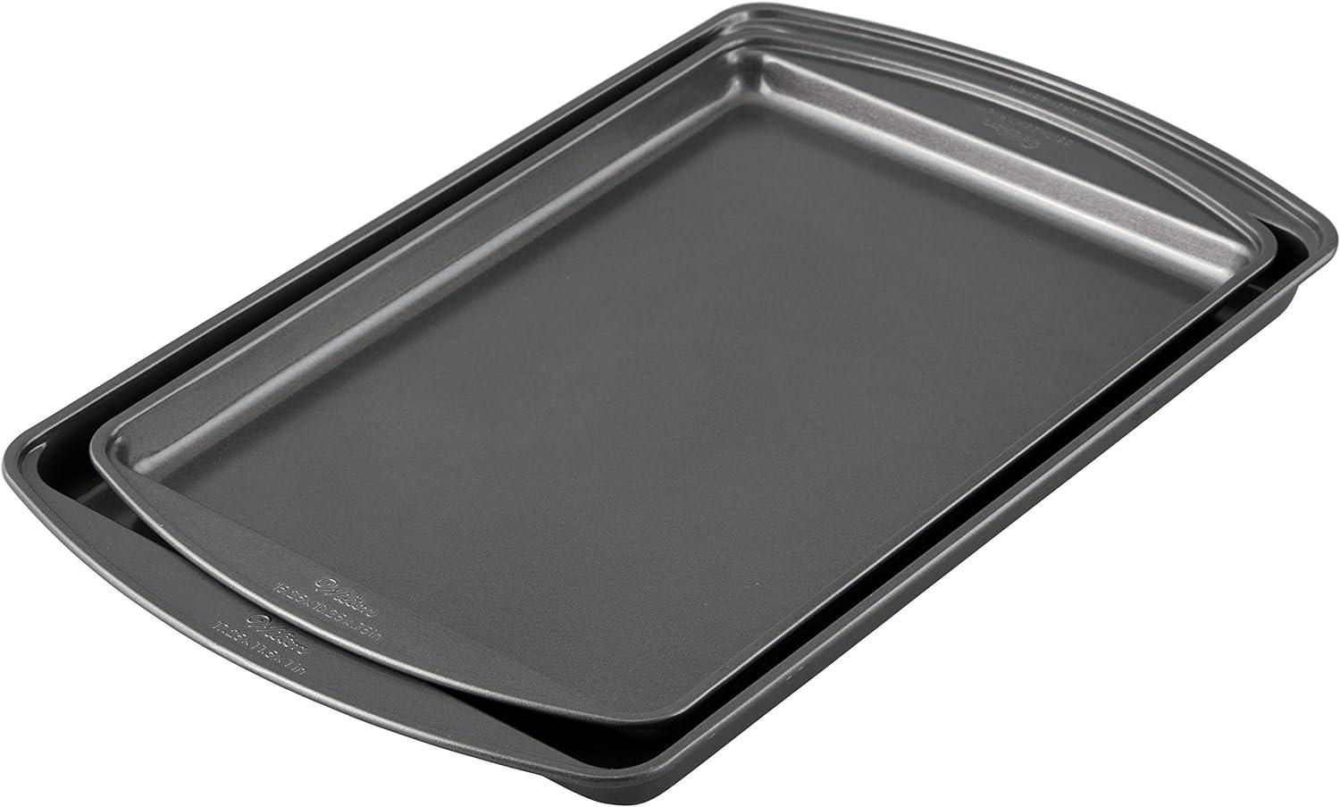 Gray Aluminum Non-Stick Cookie Baking Sheets Set, 2-Piece