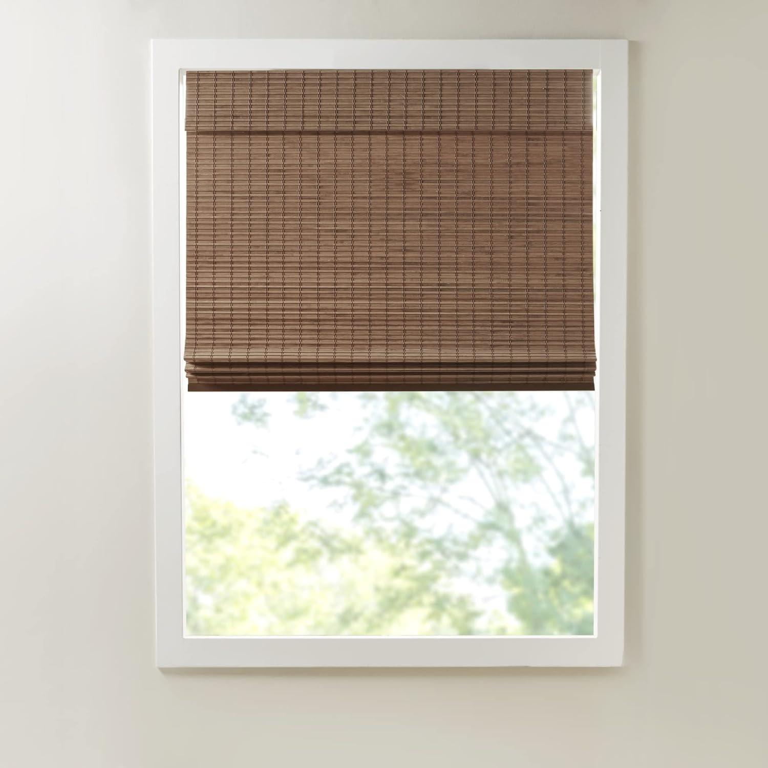 Semi - Sheer Bamboo Light Filtering Roman Shade 64"L