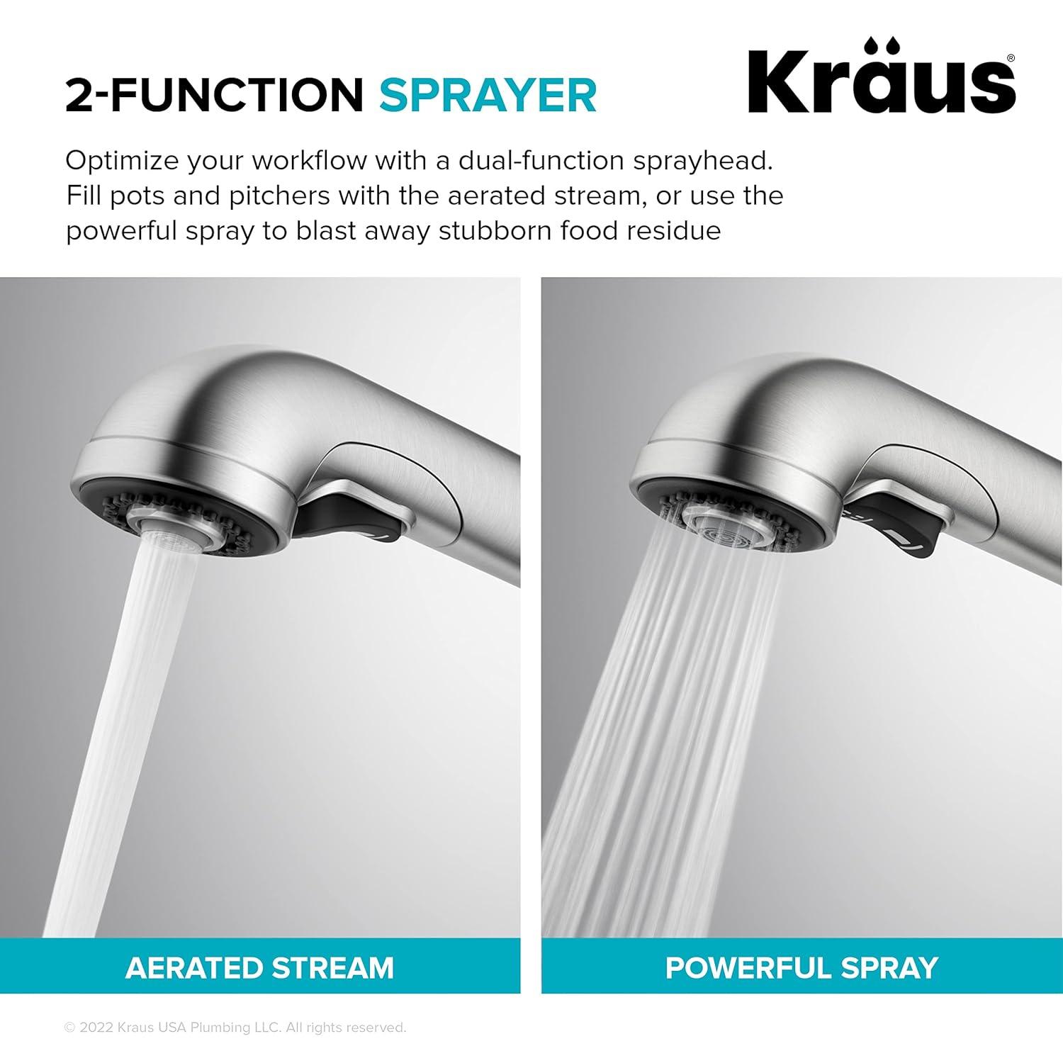 Kraus Allyn Pull-Out Single Handle Kitchen Faucet KPF-4103SFS