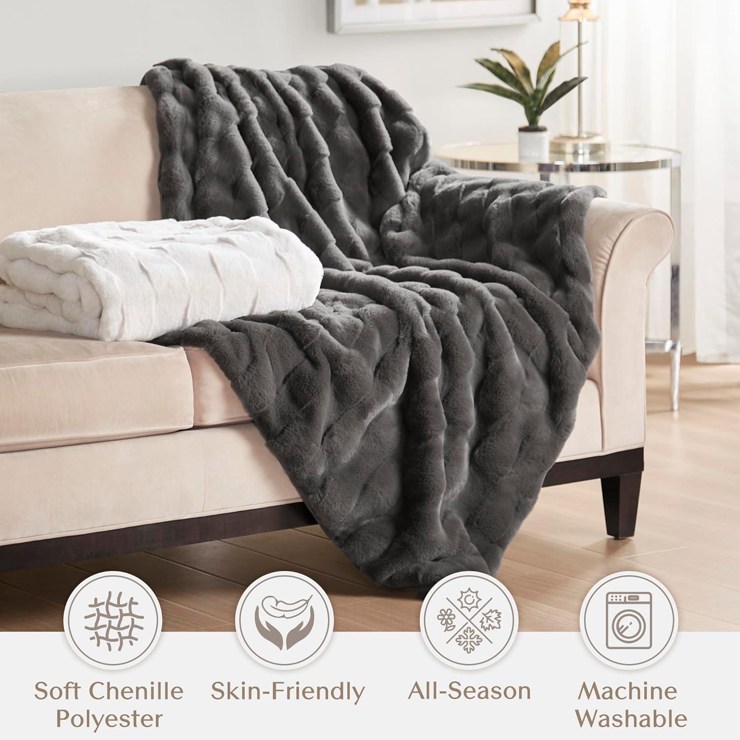Madison Park Vivienne Faux Fur Throw & Reviews | Wayfair