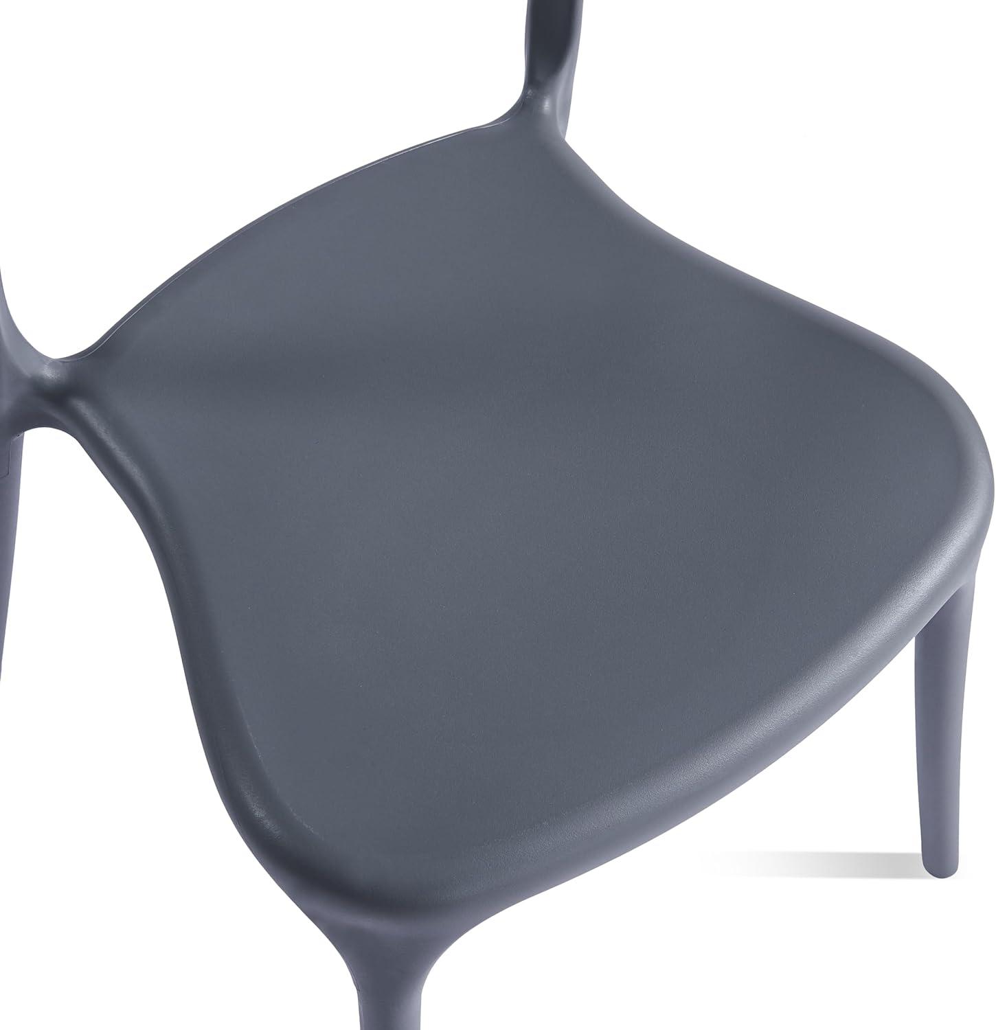 Modern Stackable Dining Chair Set, No Assembly, Plastic Chair, Patio Chair, Suitable for Indoor and Outdoor Cafes and Restaurants, Set of 4 (Pistachio Green)