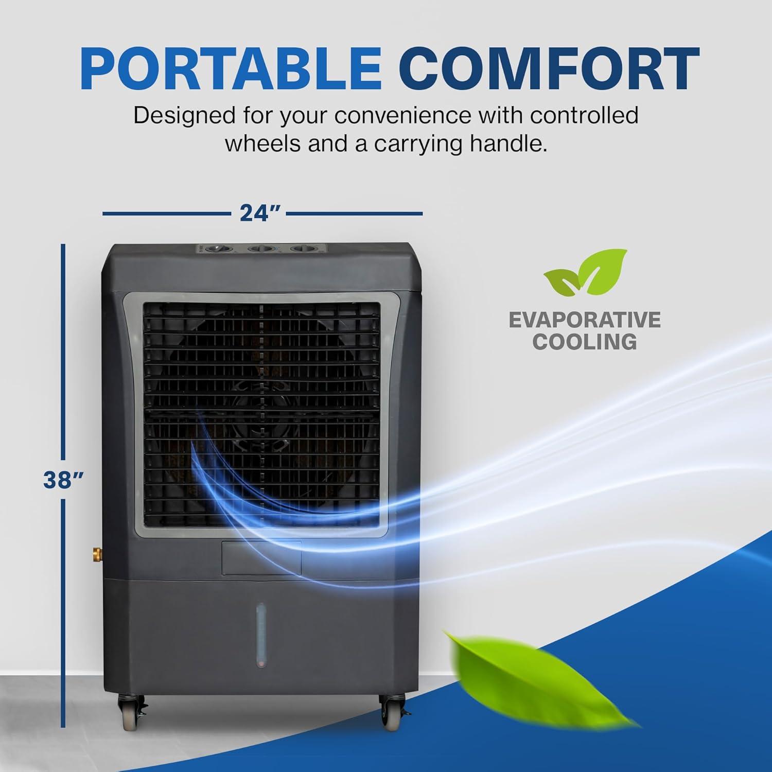 Hessaire Portable 950 Sq. Ft. Evaporative Cooler Humidifier for Outdoor Use Only