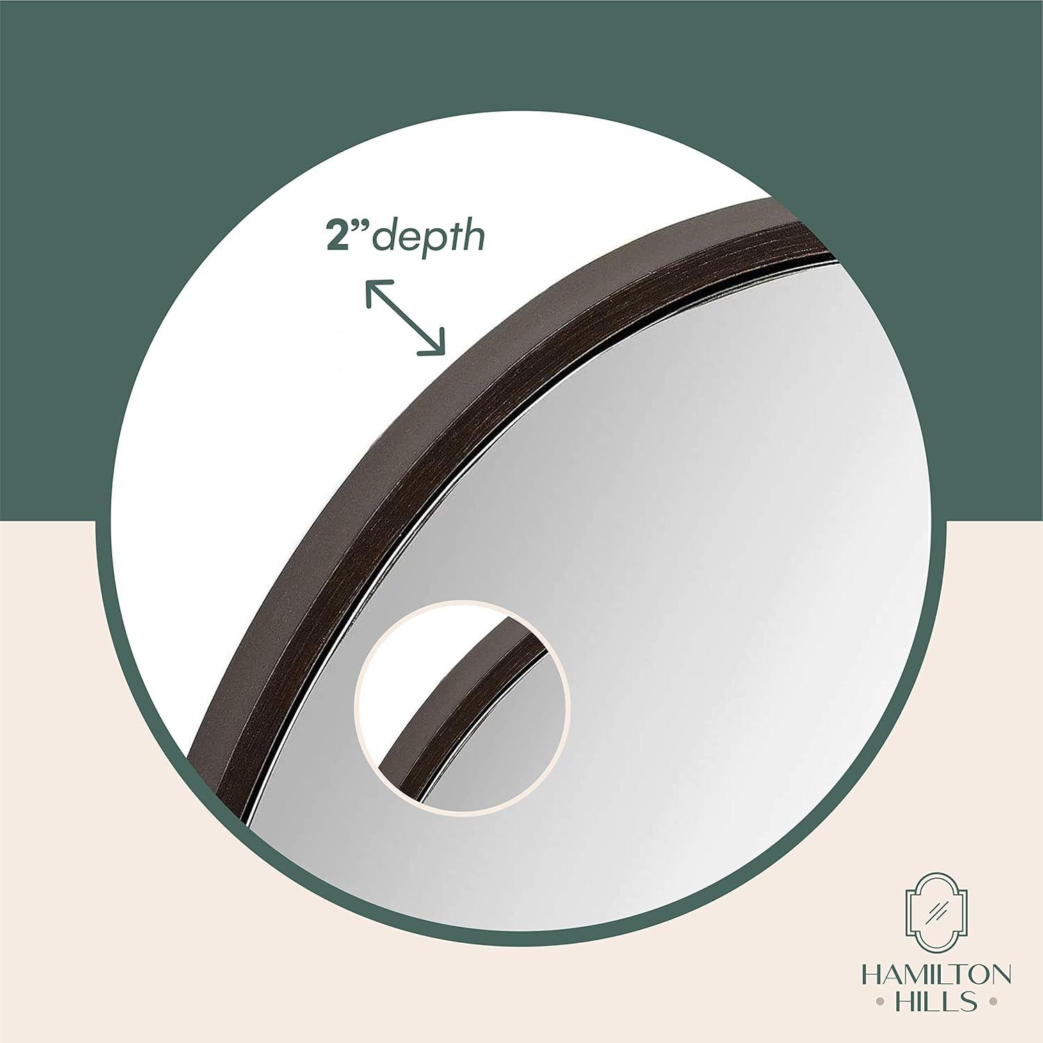 Hamilton Hills 24" x 36" Oval Wenge Framed Wall Mirror