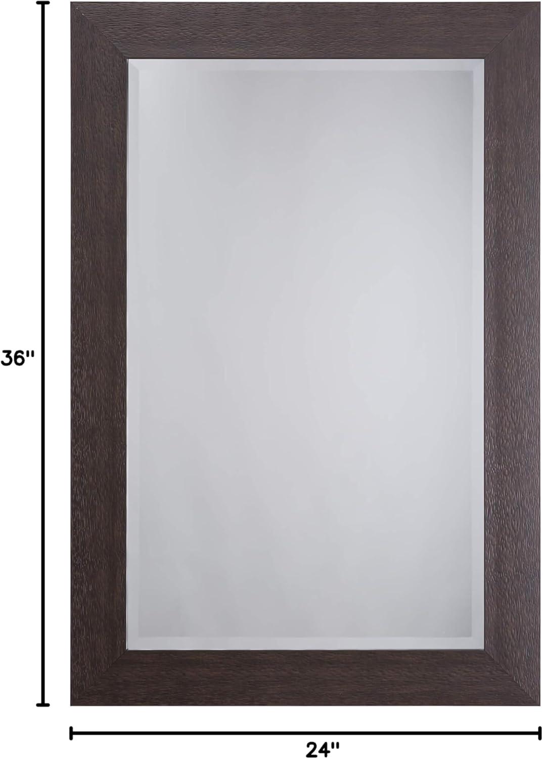 Decorative Wall Mirror with Beveled Edge Black - Yosemite Home Decor: Espresso Frame, 24x36, Wall Mount